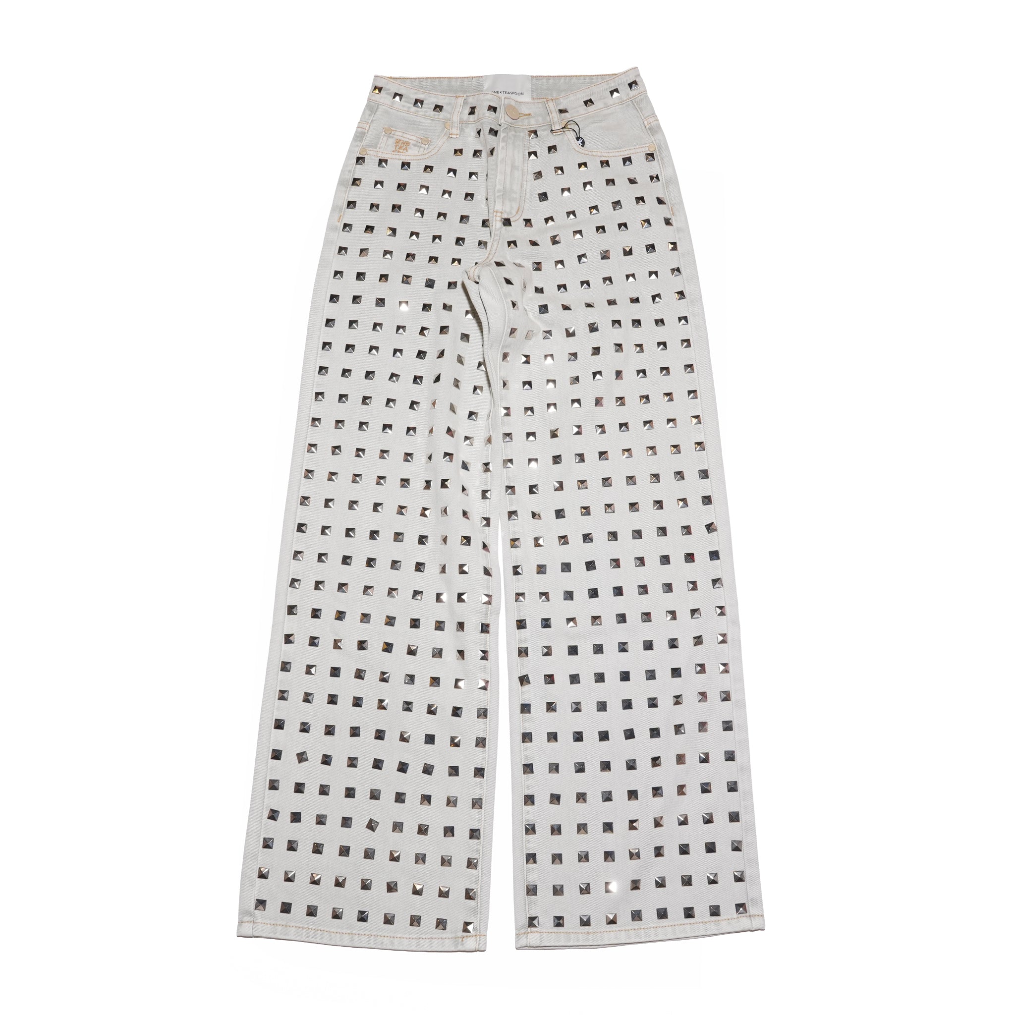 JACKSON MID WAIST WIDE LEG STUDDED DENIM JEANS – Antique Khaki | ONE TEASPOON | 入荷予定アイテム