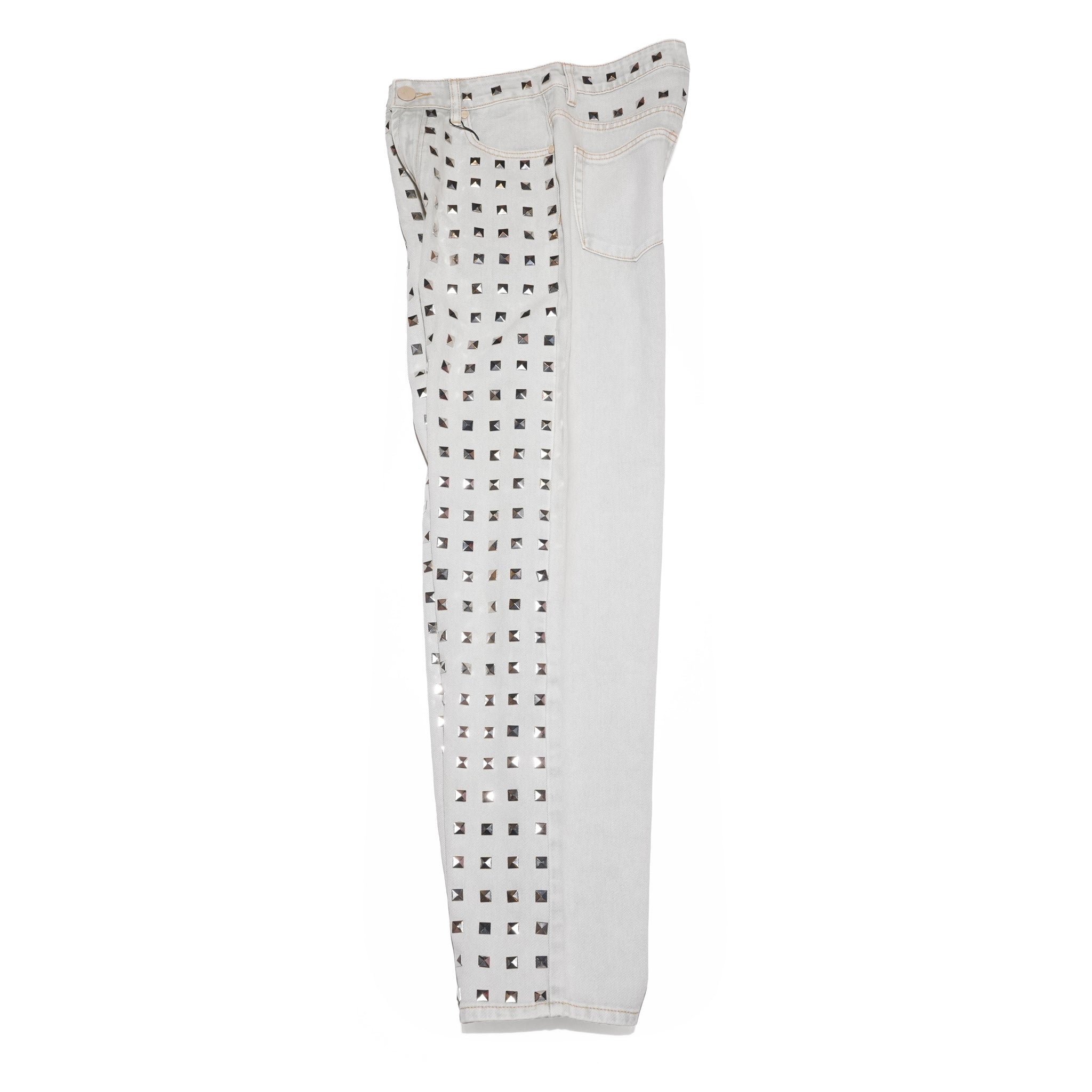 JACKSON MID WAIST WIDE LEG STUDDED DENIM JEANS – Antique Khaki | ONE TEASPOON