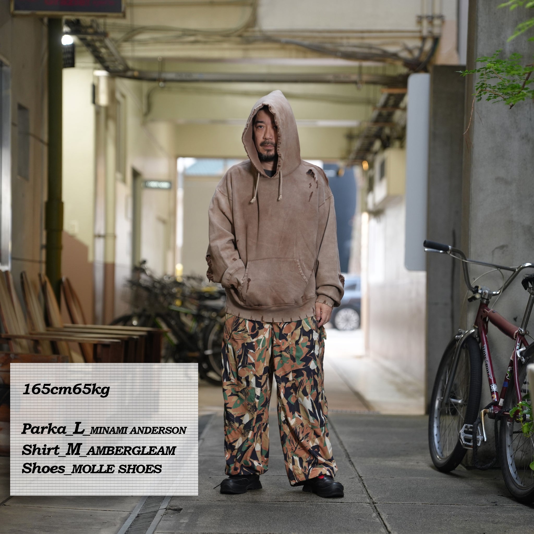 Distressed Sweat Parka – Brown | 25#07-3030-0_brown | MINAMI ANDERSON