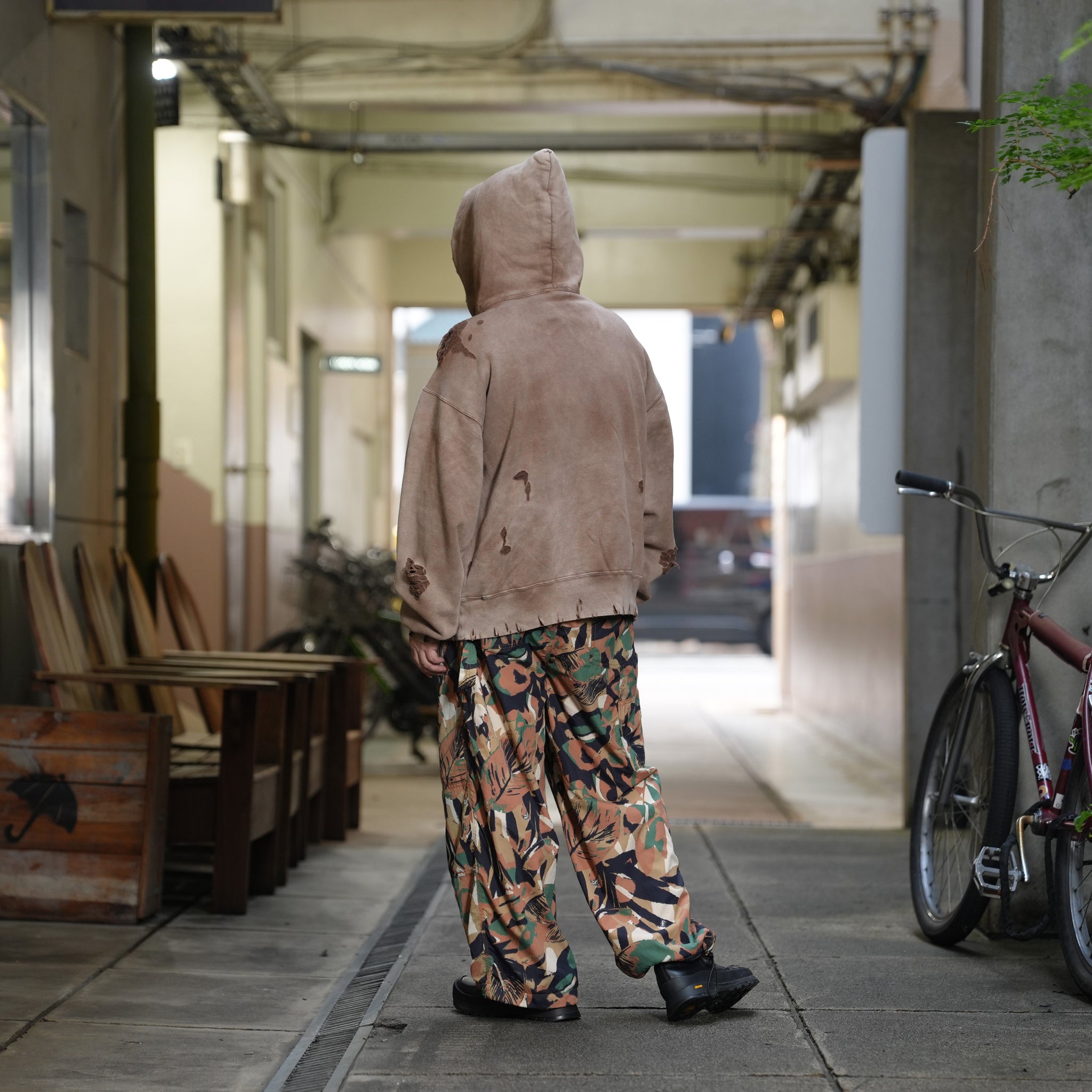 Fabric Hybrid Work Pants / Camouflage【AMBERGLEAM_アンバーグリーム】134651212