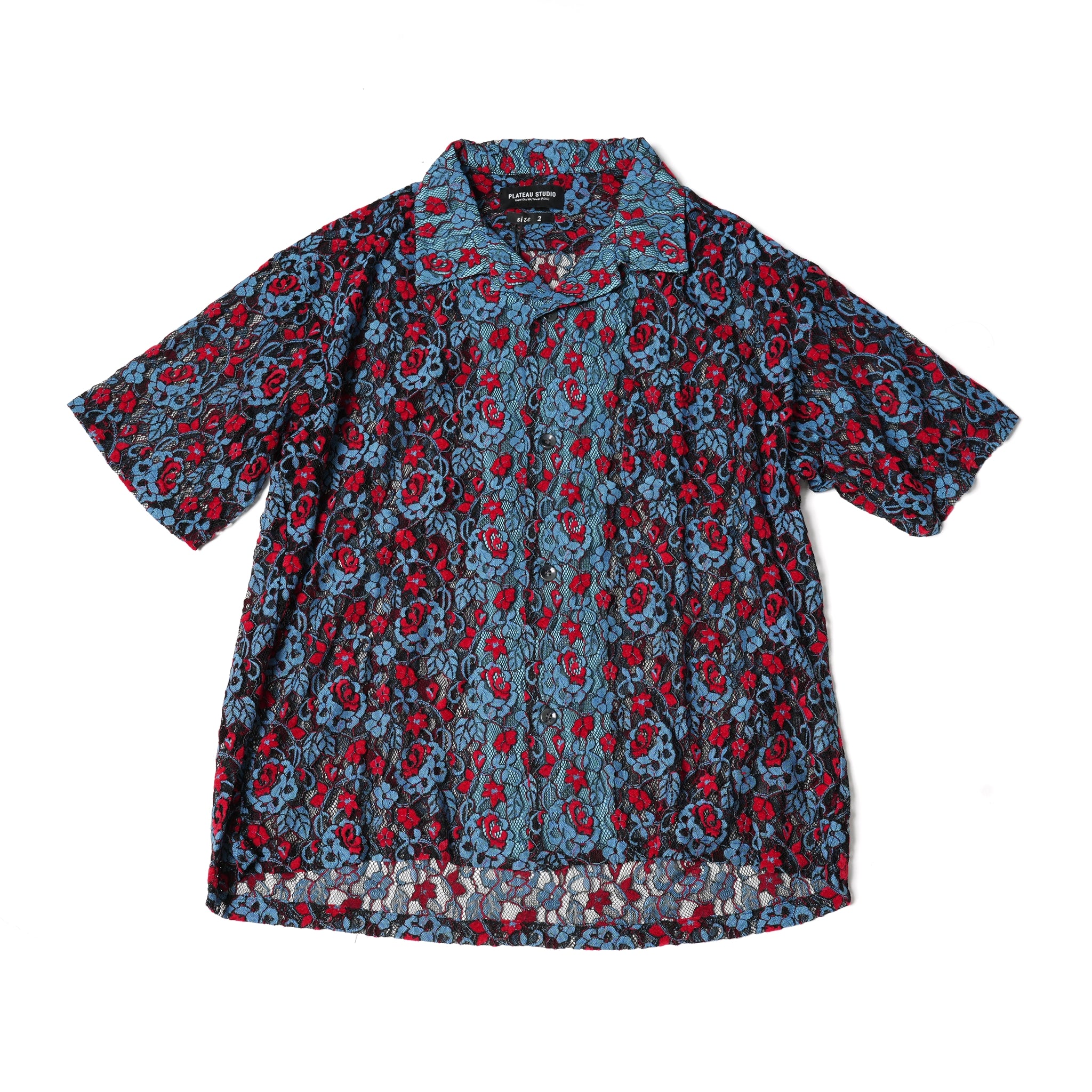 Neon Lace Shirt – Blue&Red | PLATEAU STUDIO