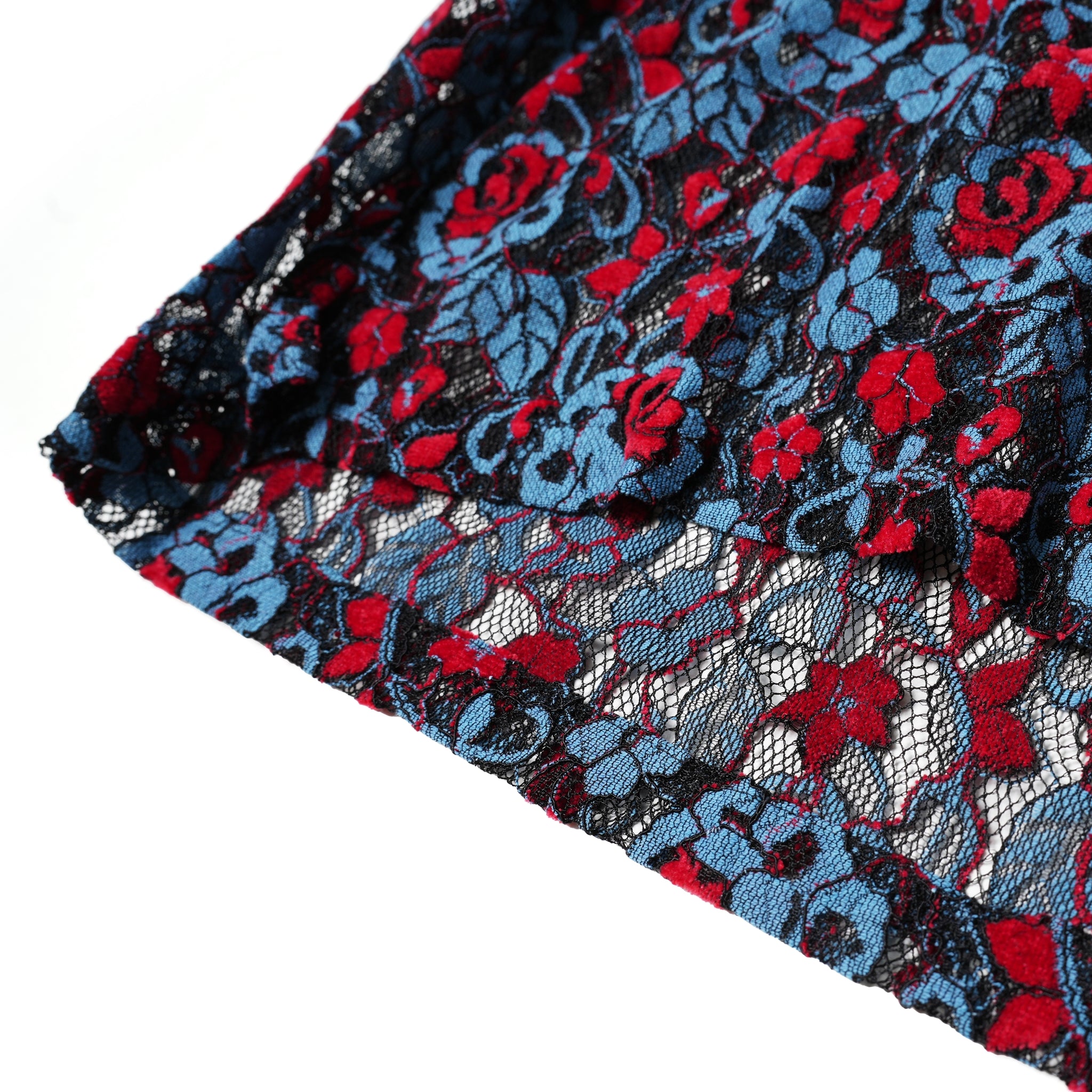 No:ps23t01 | Name:Neon Lace Shirt | Color:Blue&Red【PLATEAU STUDIO_プラトー スタジオ】