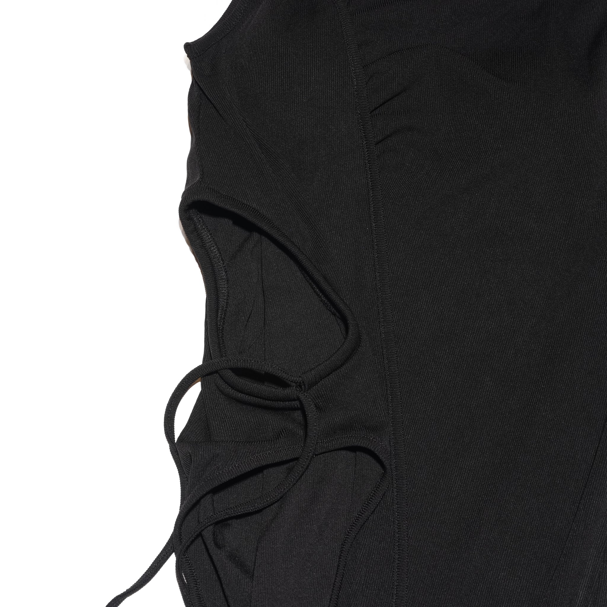 アシンメトリーRIBカットドレス – Black | 26SS-SPW-09_Black | AMBERGLEAM