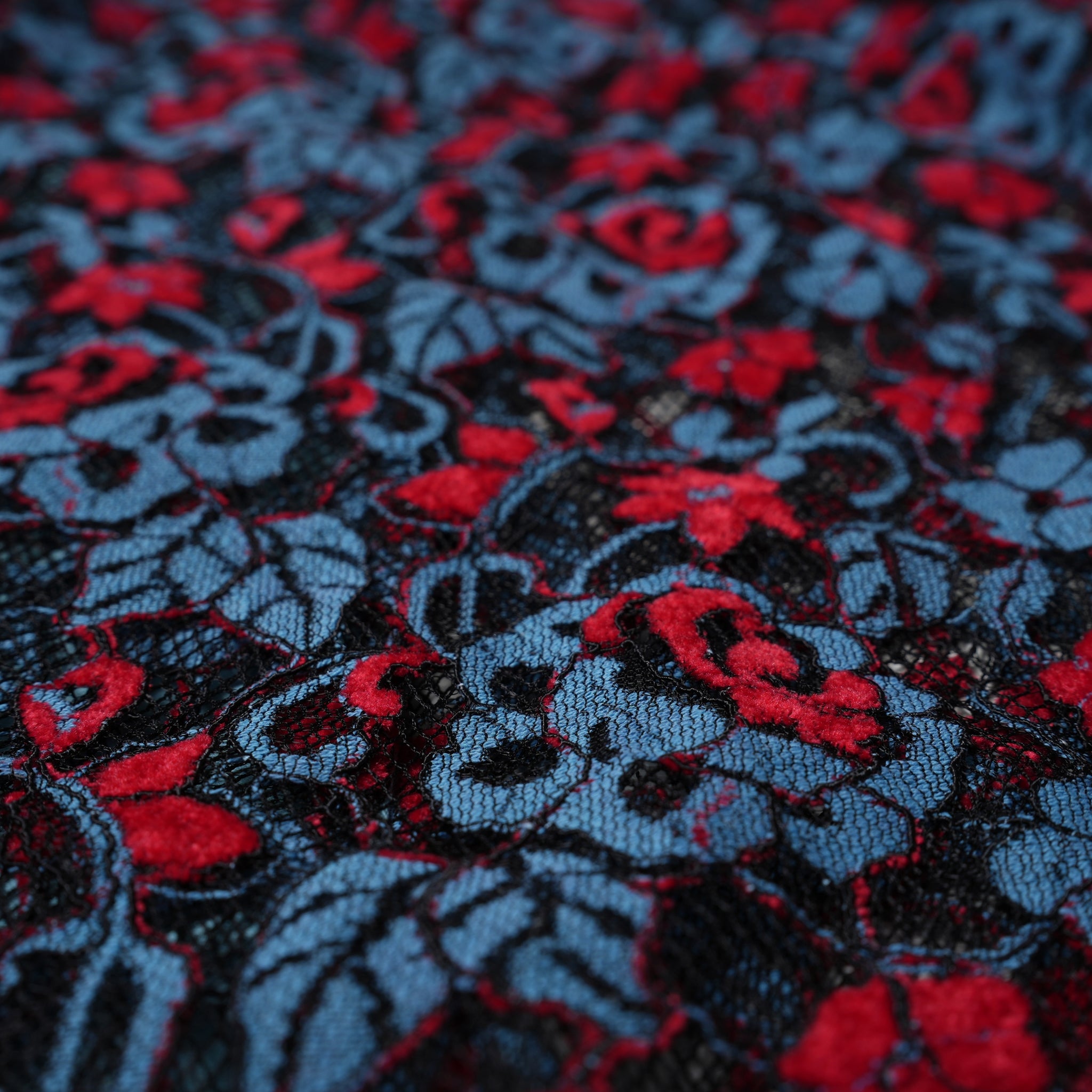 No:ps23t01 | Name:Neon Lace Shirt | Color:Blue&Red【PLATEAU STUDIO_プラトー スタジオ】