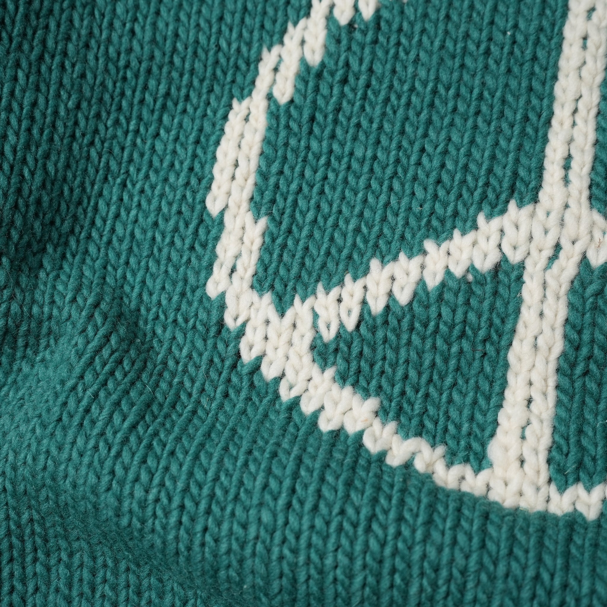 tl23f002b | peace hand knit crew | Color:Green【THRIFTY LOOK_スリフティールック】