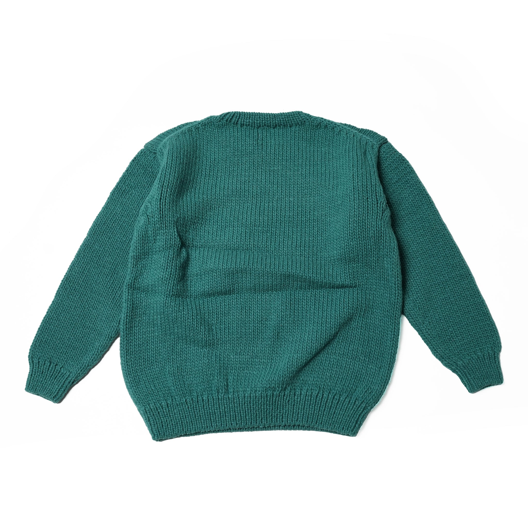 tl23f002b | peace hand knit crew | Color:Green【THRIFTY LOOK_スリフティールック】