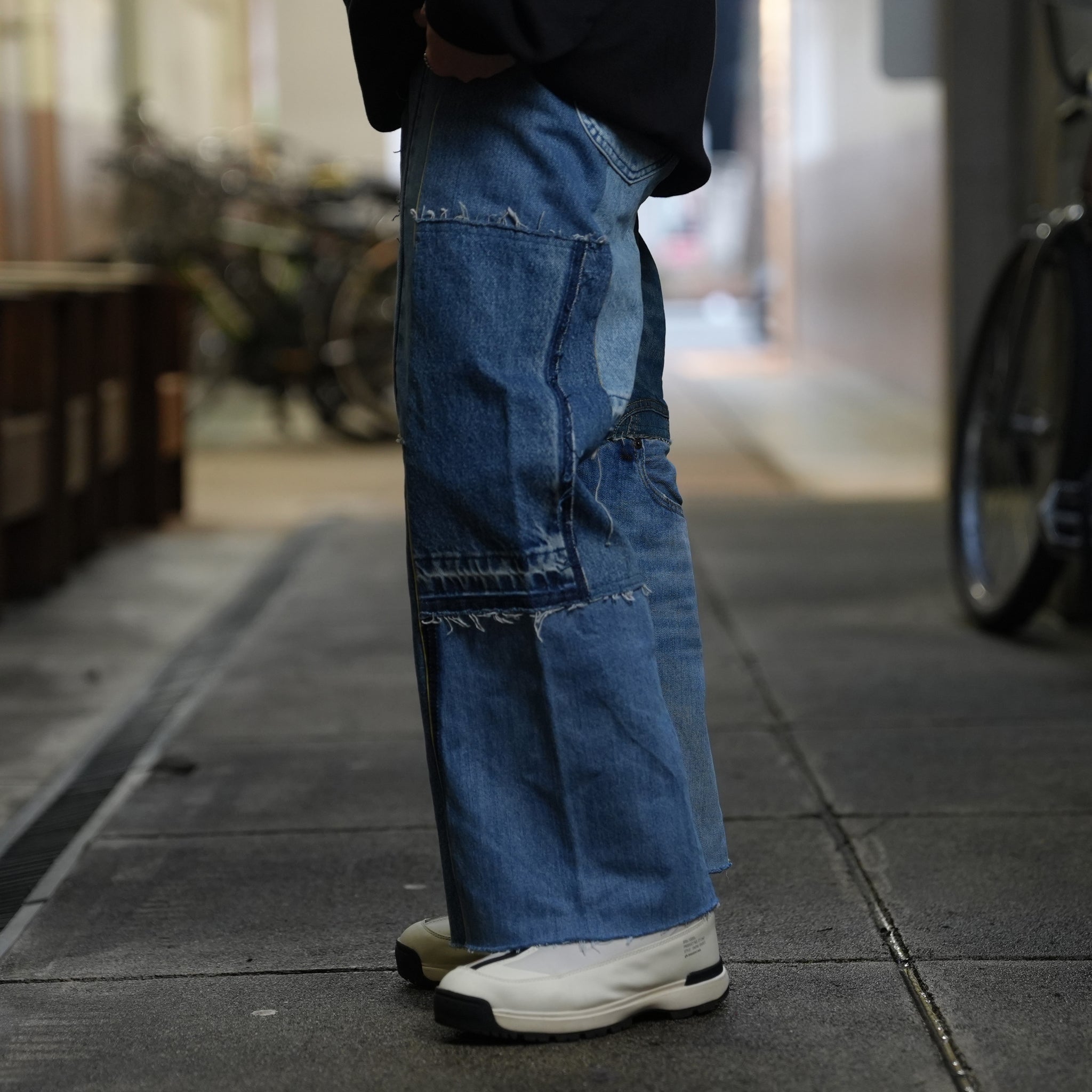 AT-268 | パッチワークデニムパンツ パターンver | Color:6 | Size:S【REHERSALL_リハーズオール】