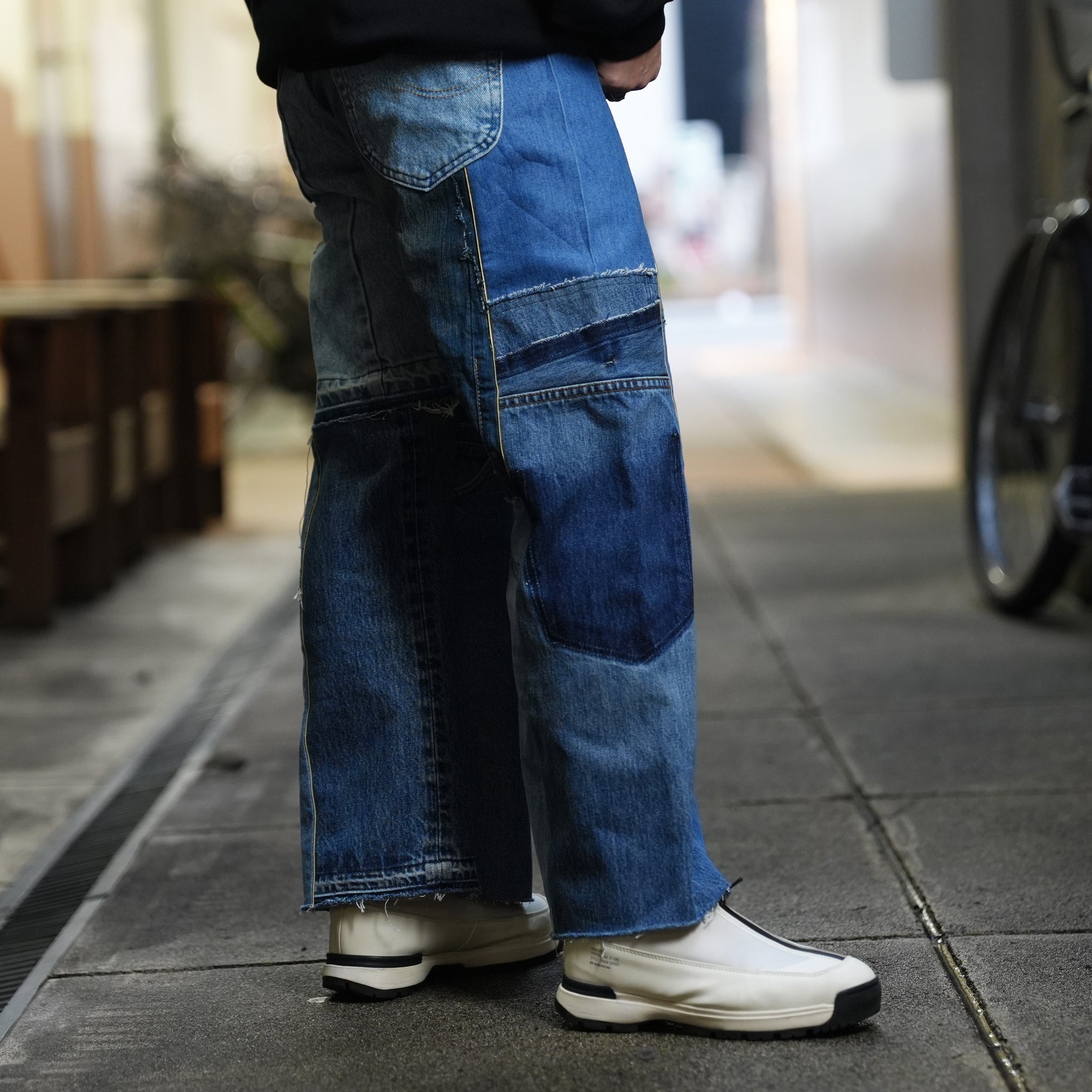 AT-268 | パッチワークデニムパンツ パターンver | Color:6 | Size:S【REHERSALL_リハーズオール】