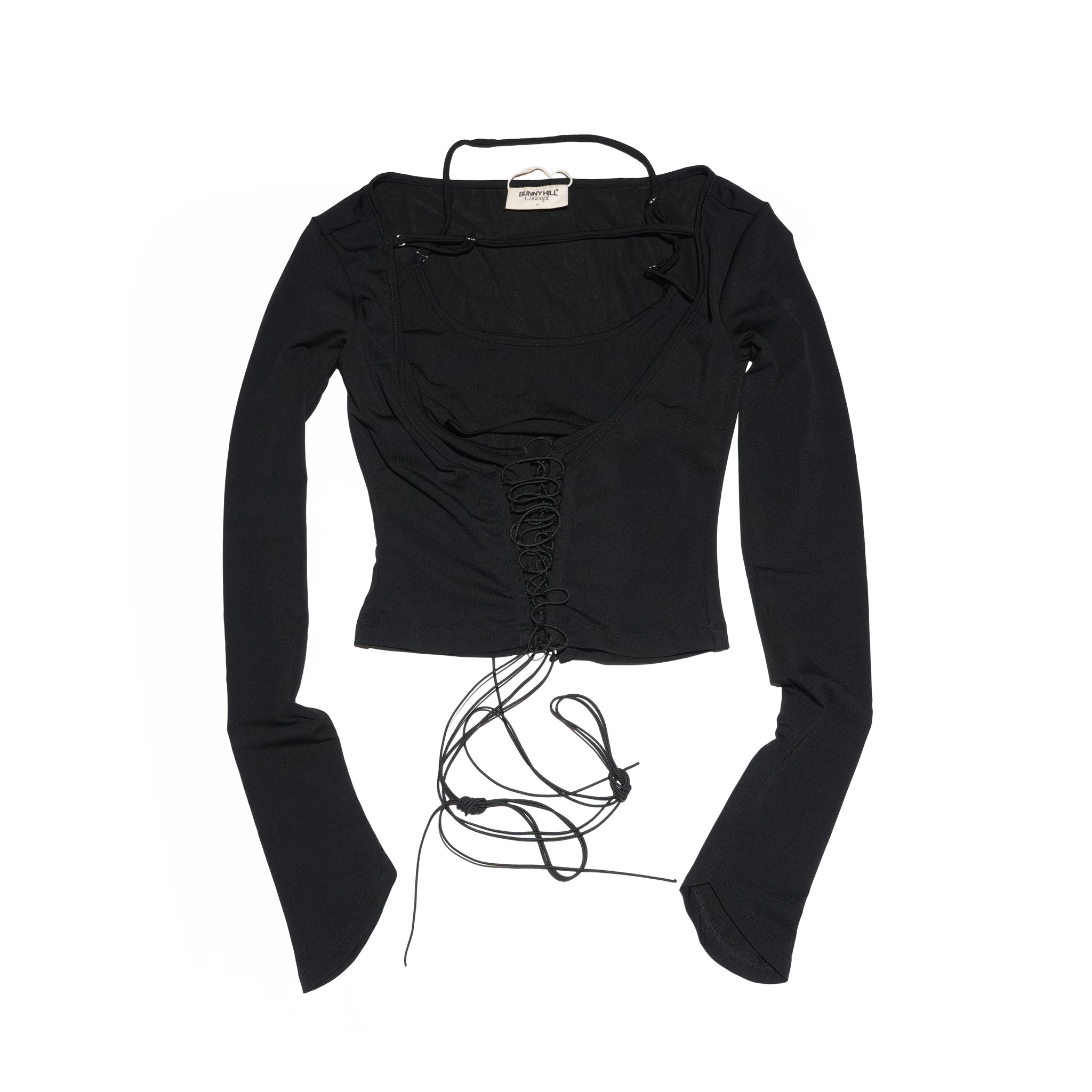 BISOU LONG SLEEVE TOP (BLACK) | Bunny Hill Concept