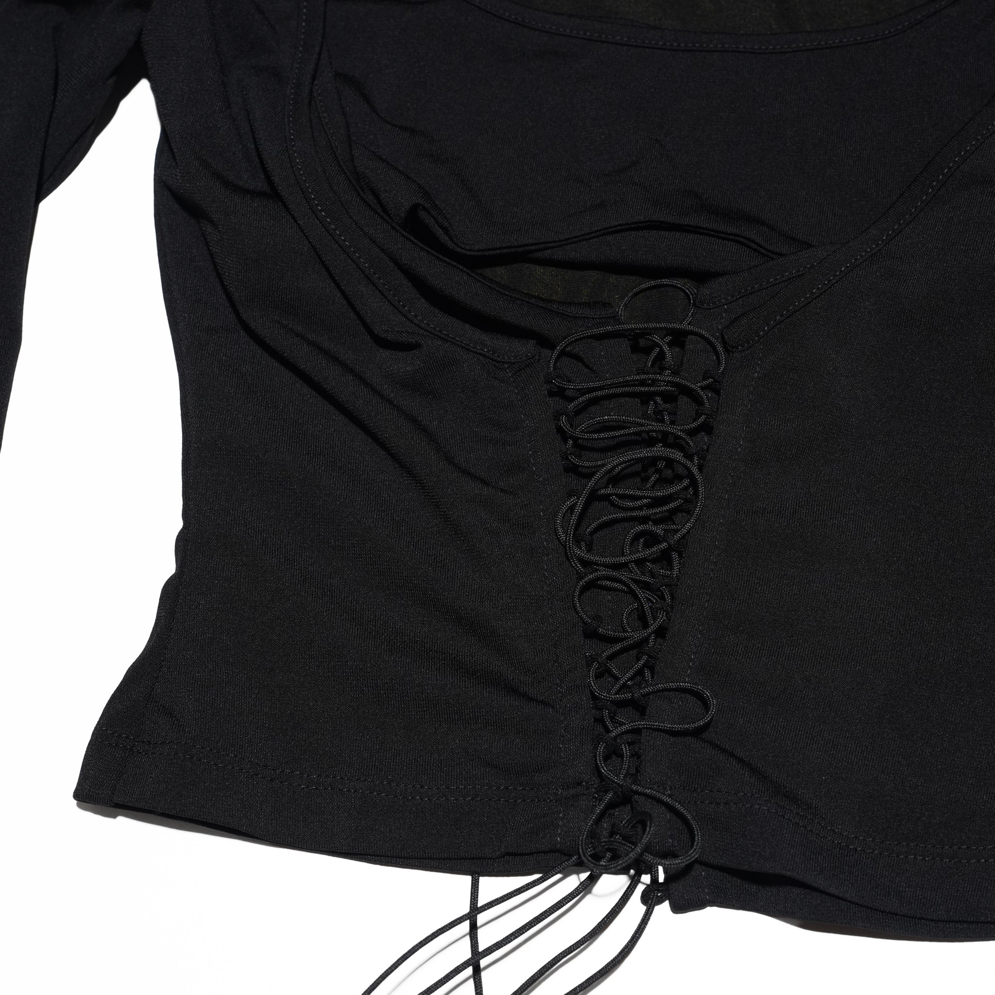 BISOU LONG SLEEVE TOP (BLACK) | Bunny Hill Concept