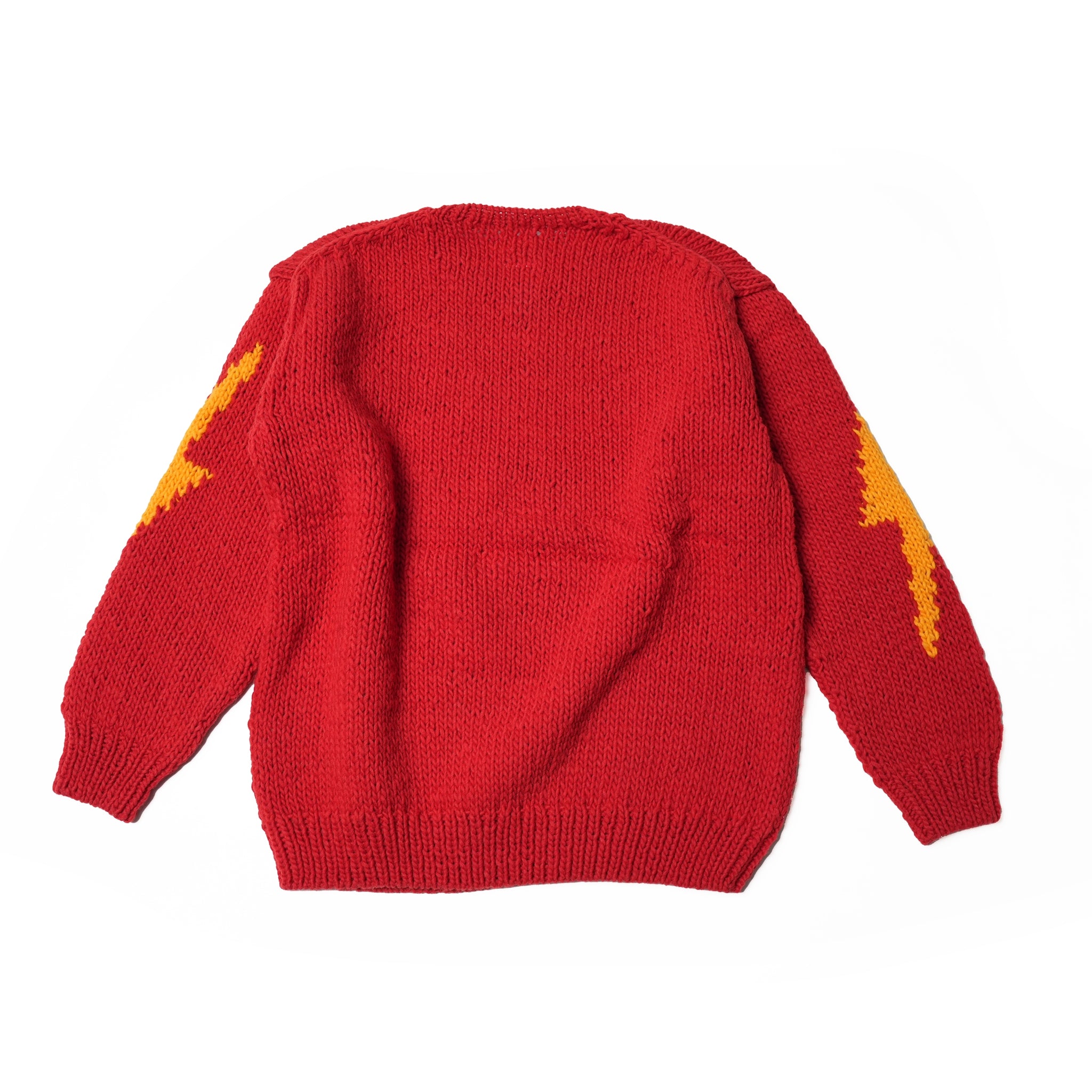 No:tl23f003b | Name:lightning hand knit crew | Color:Red【THRIFTY LOOK_スリフティールック】