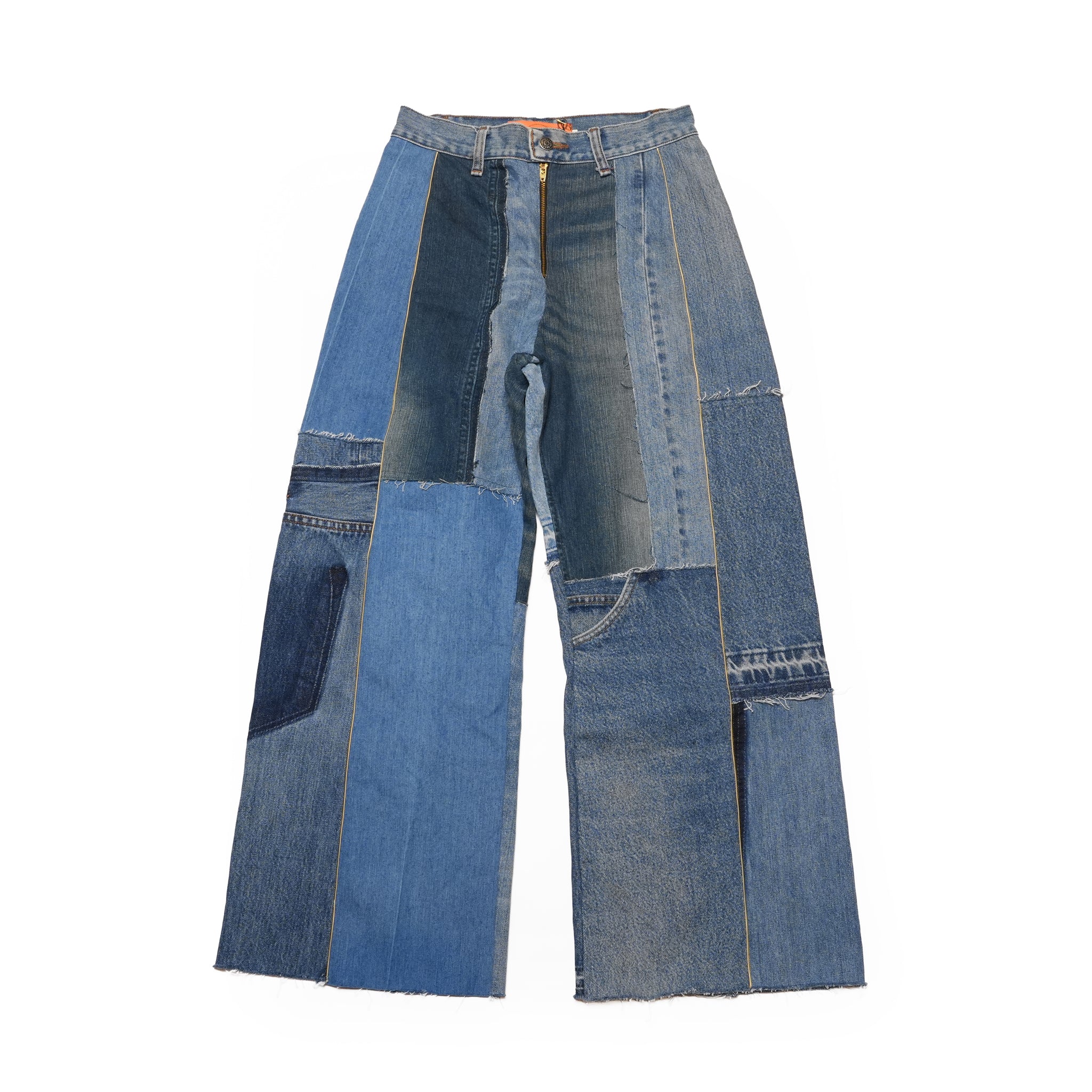 AT-268 | パッチワークデニムパンツ パターンver | Color:6 | Size:S【REHERSALL_リハーズオール】