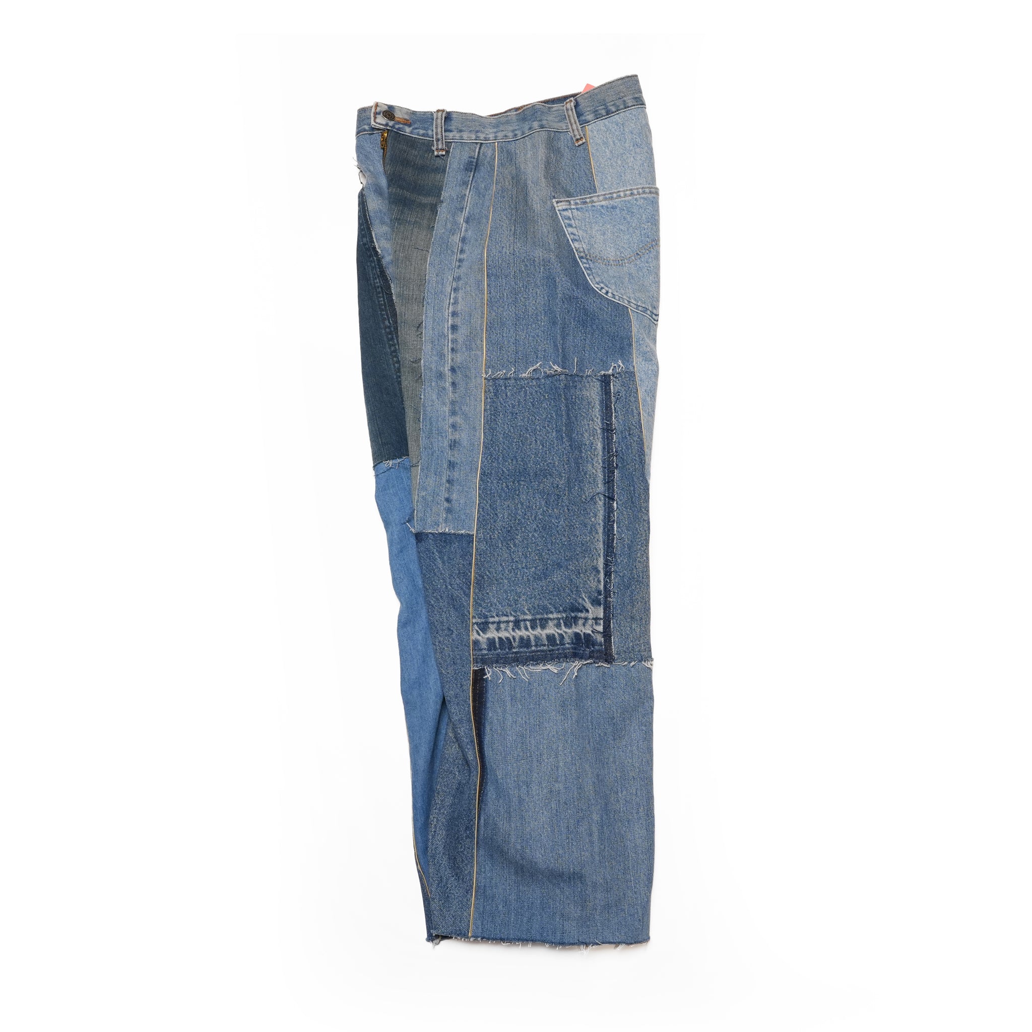 AT-268 | パッチワークデニムパンツ パターンver | Color:6 | Size:S【REHERSALL_リハーズオール】