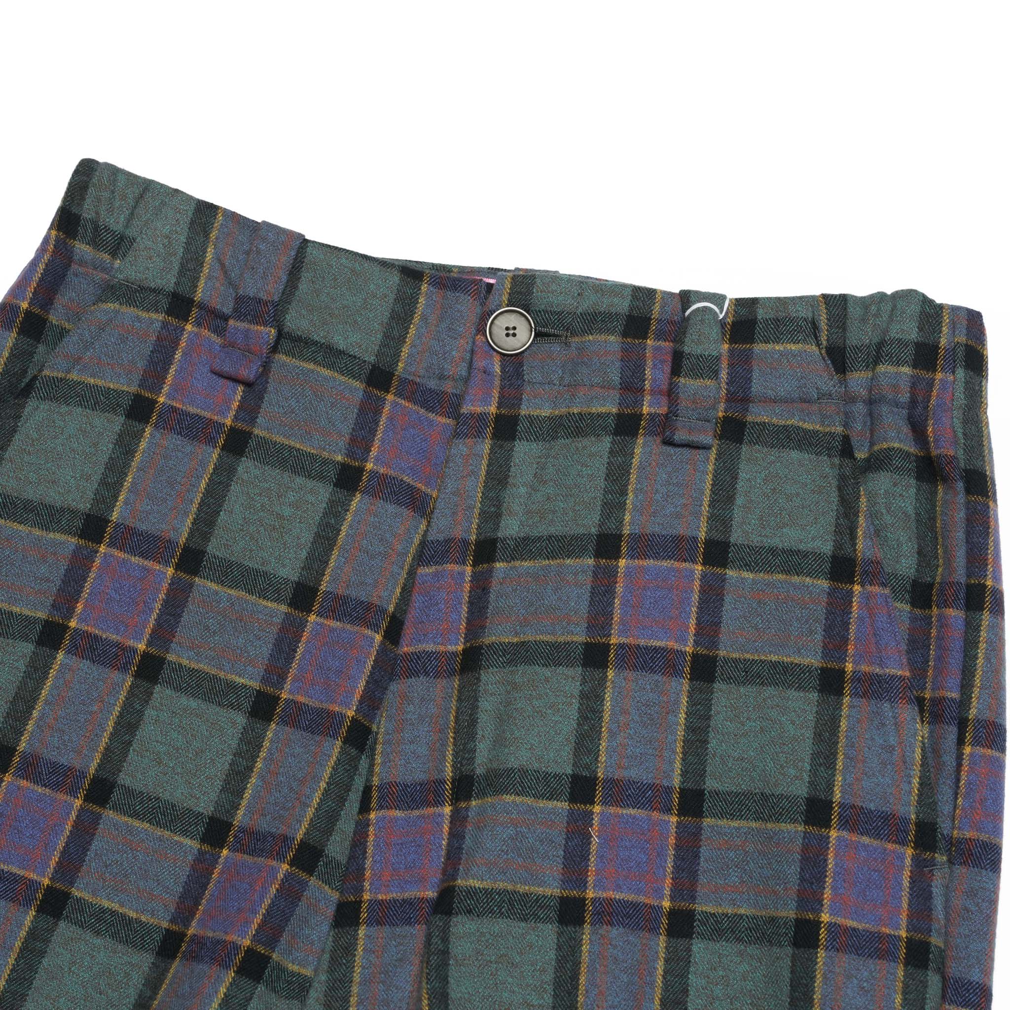 ef404-21 | Check bondage wide Pants | Color:Green check【EFFECTEN_エフェクテン】