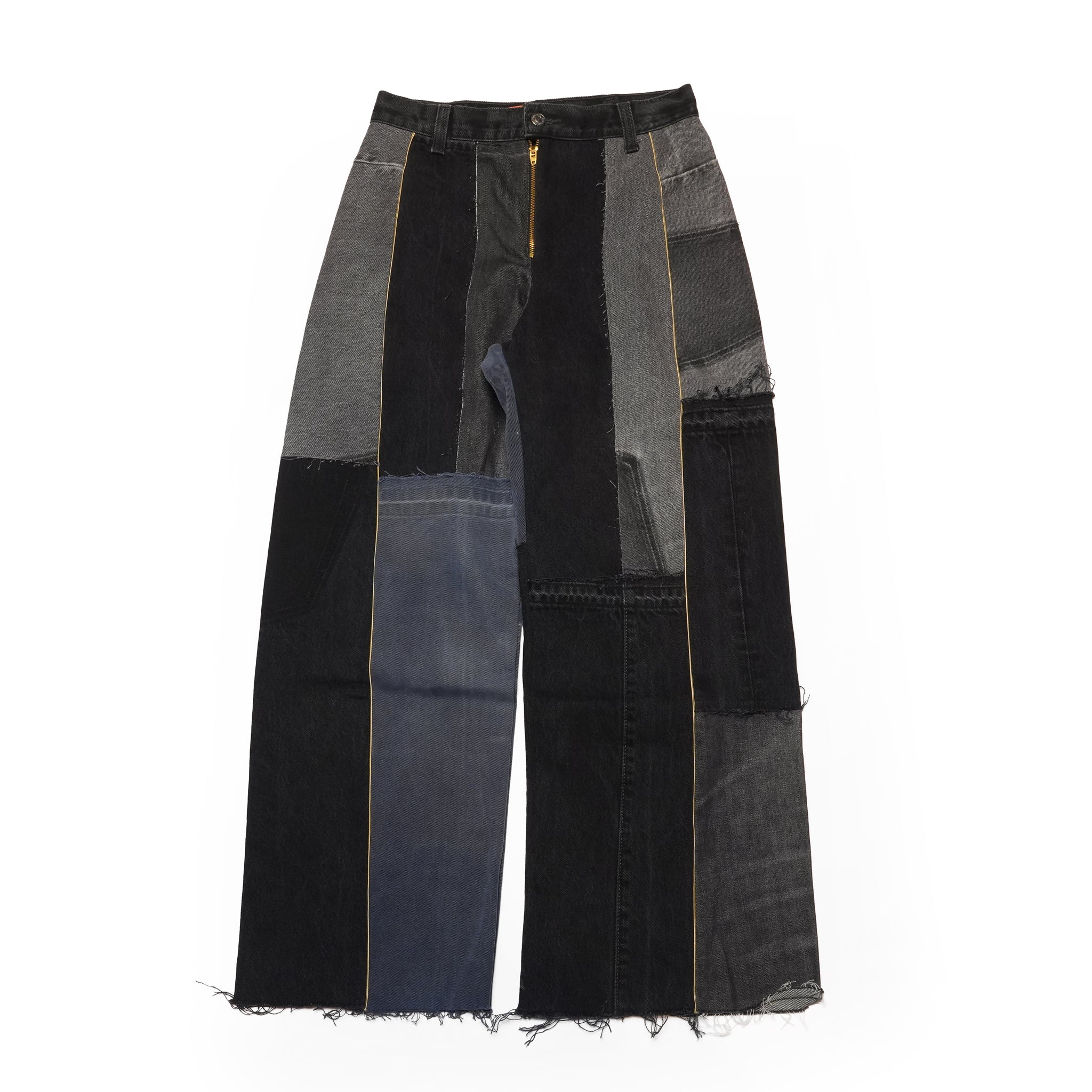 AT-268 | パッチワークデニムパンツ パターンver | Color:24 | Size:S【REHERSALL_リハーズオール】