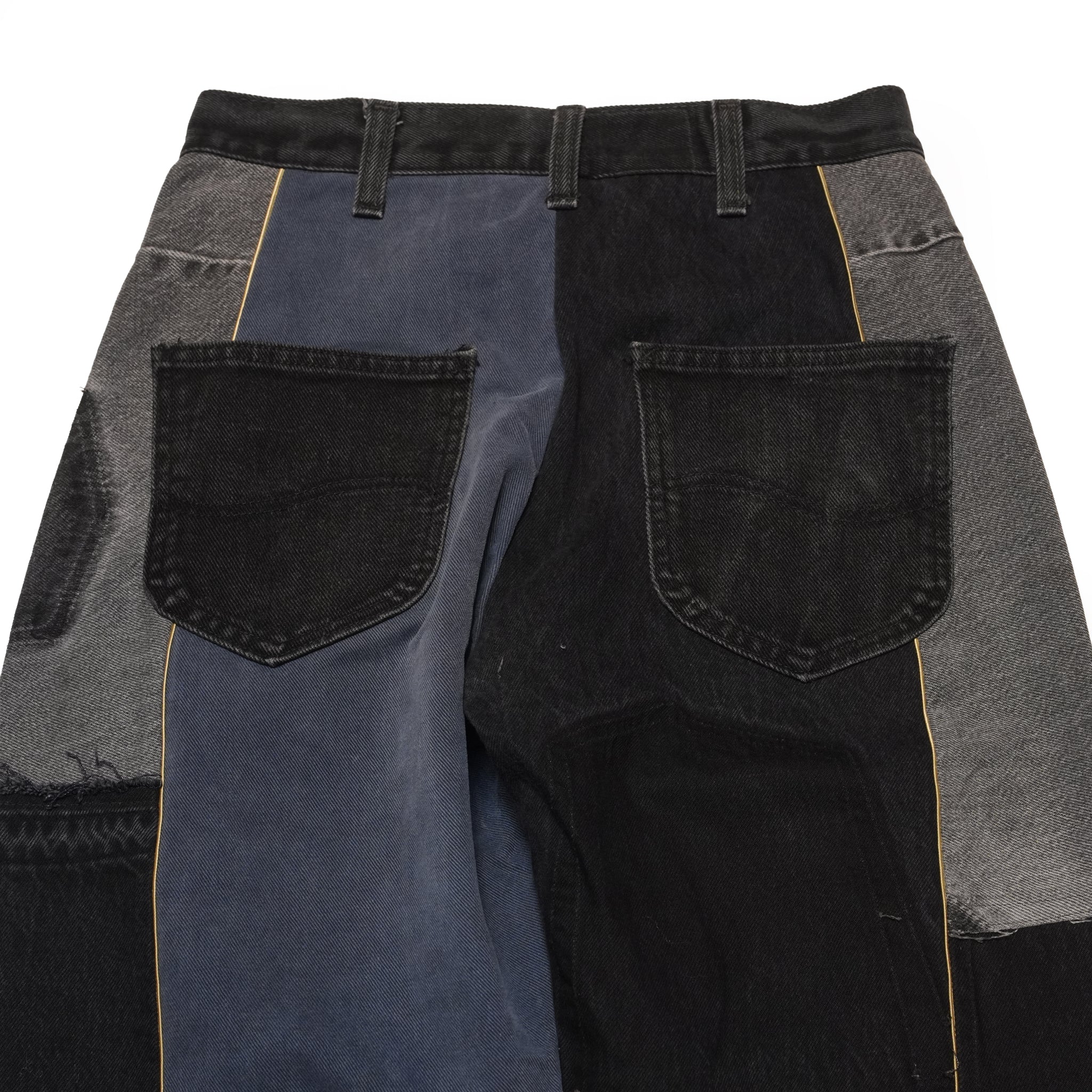 AT-268 | パッチワークデニムパンツ パターンver | Color:24 | Size:S【REHERSALL_リハーズオール】