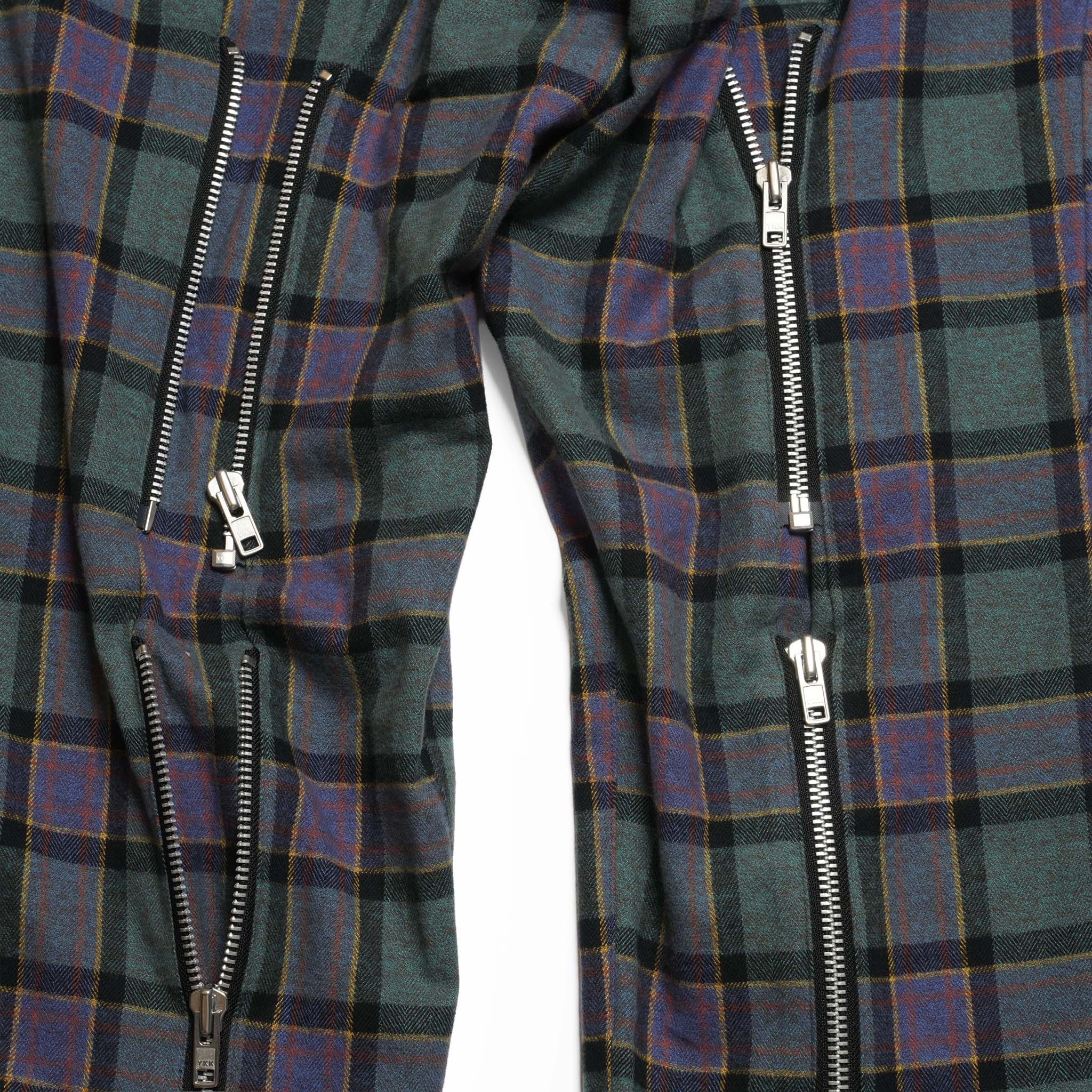 ef404-21 | Check bondage wide Pants | Color:Green check【EFFECTEN_エフェクテン】