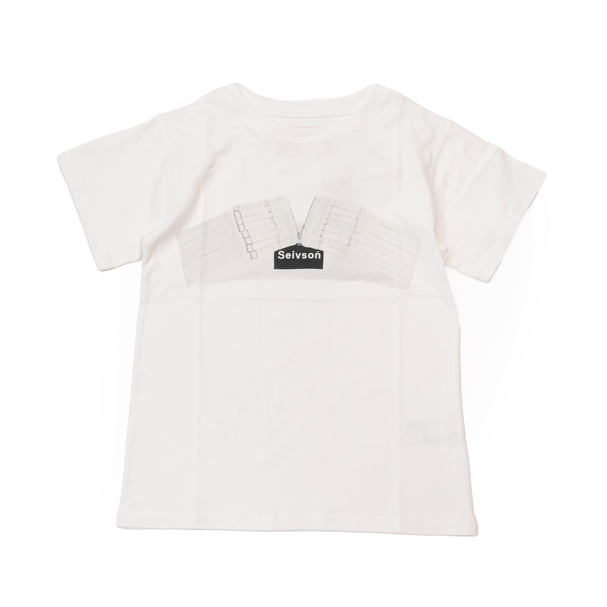 SEIVSONの姿勢矯正Tシャツ | 背中ストラップとウエストコート柄が特徴のコンセプチュアルデザイン