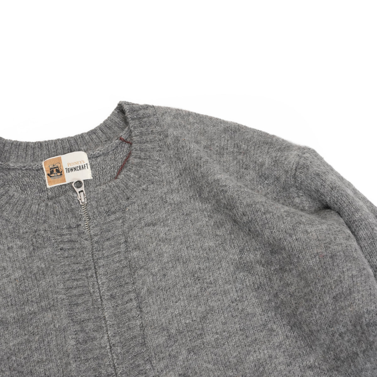 Mohair Shaggy Zip-Up Cardigan – Gray | TOWNCRAFT
