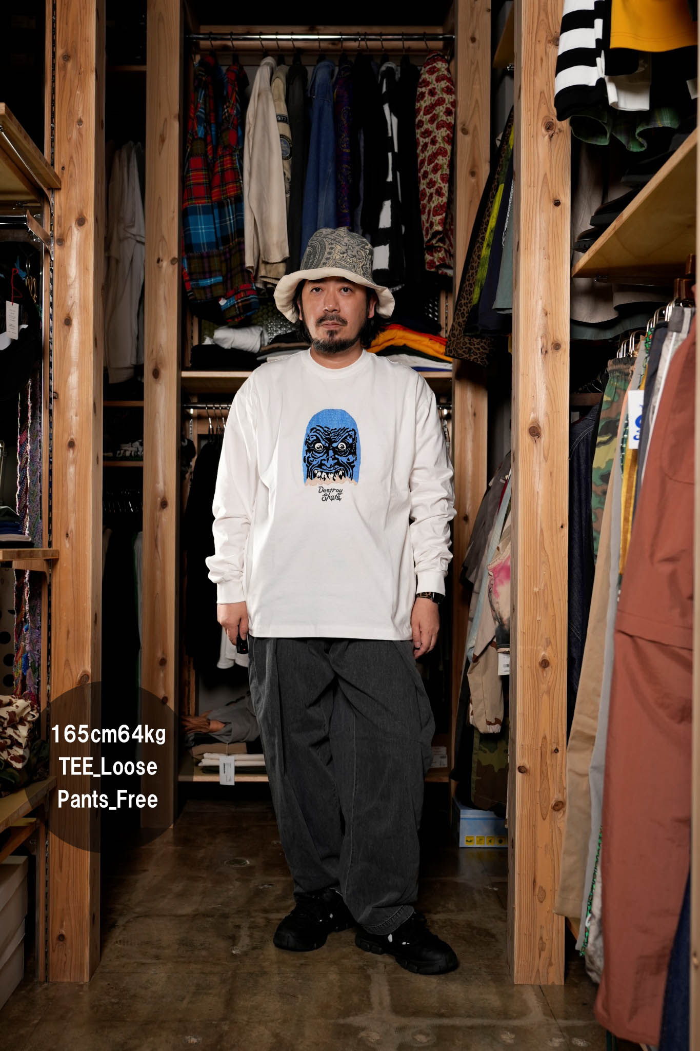 OK243-002LS_WHITE | Embroidery L/S TEE | Color:White【OK_オーケー】