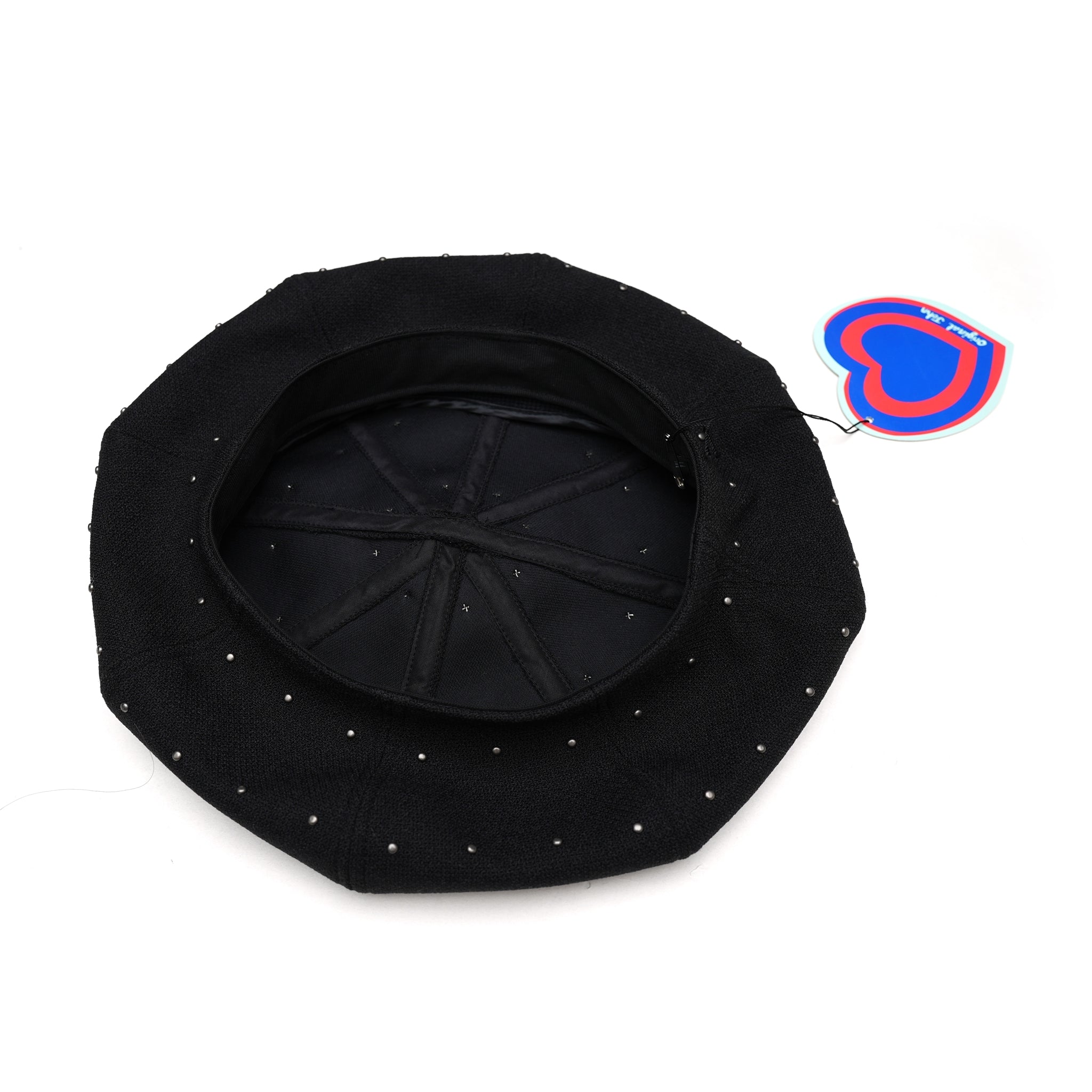 No:HT512 | Name:ROOTS ROCKER BERET with DOME STUDS | Color:Black【ORIGINAL JOHN_オリジナルジョン】