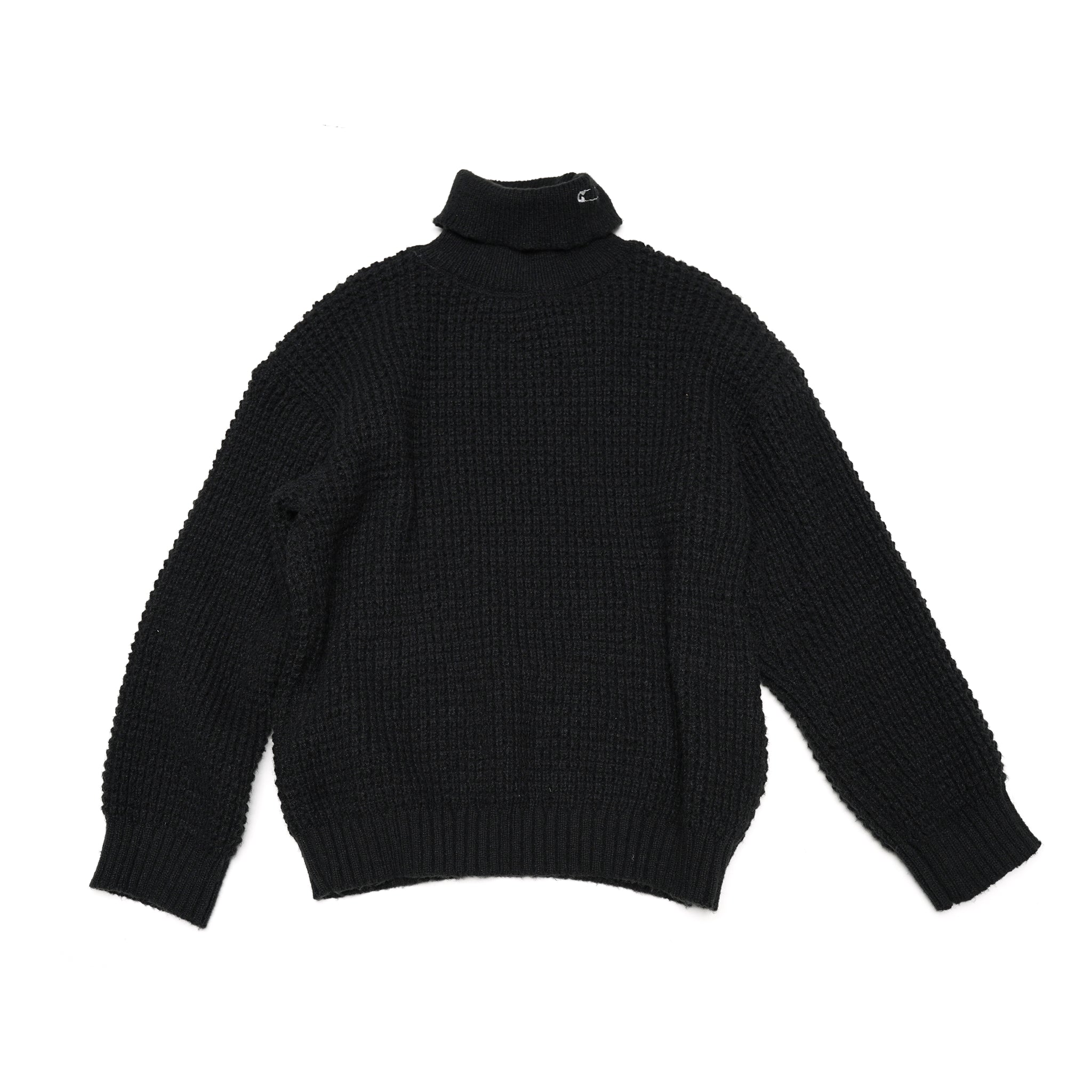 KT511 | WAFFLE ROLLNECK JUMPER | Color:Ivory/Black【ORIGINAL JOHN_オリジナルジョン】