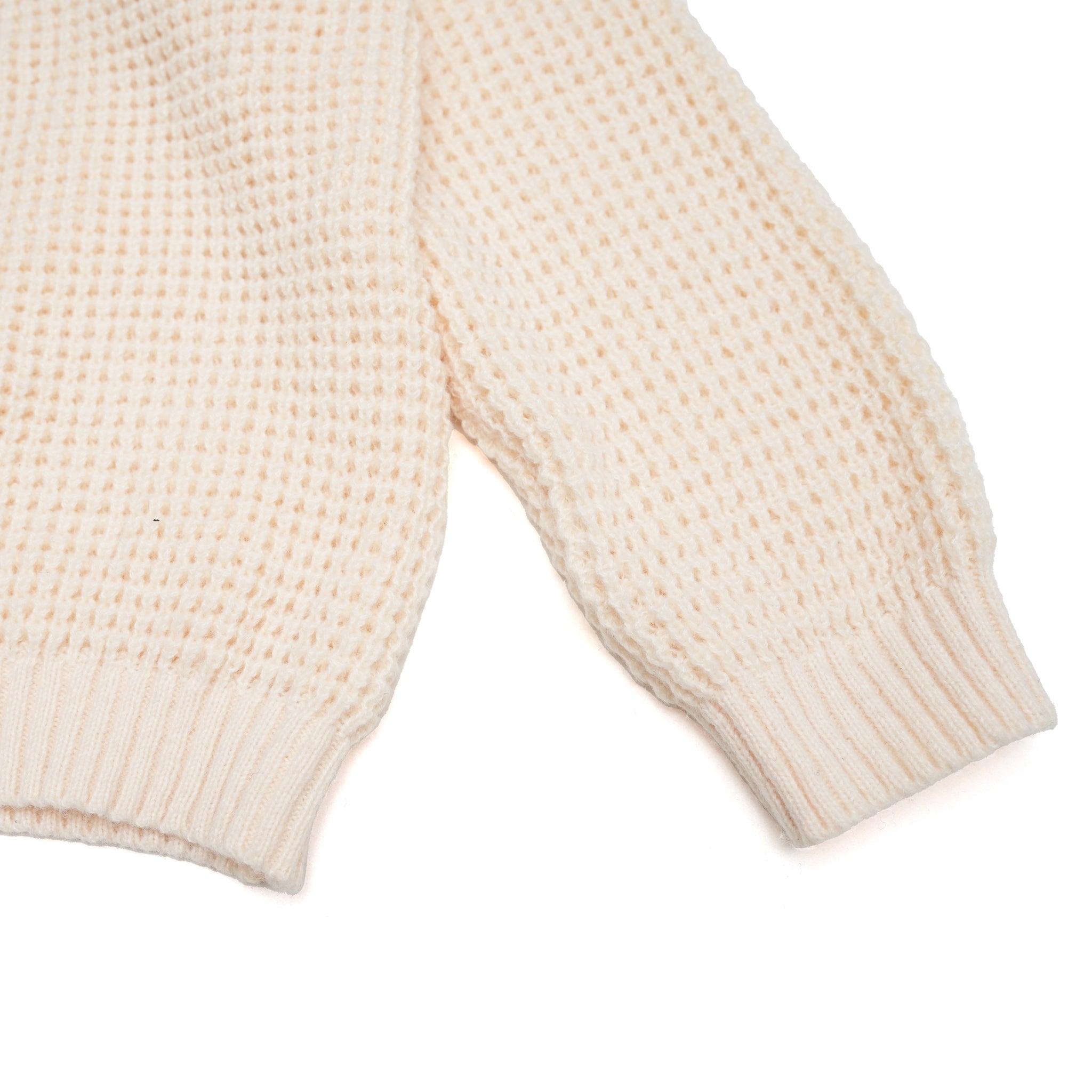 KT511 | WAFFLE ROLLNECK JUMPER | Color:Ivory/Black【ORIGINAL JOHN_オリジナルジョン】