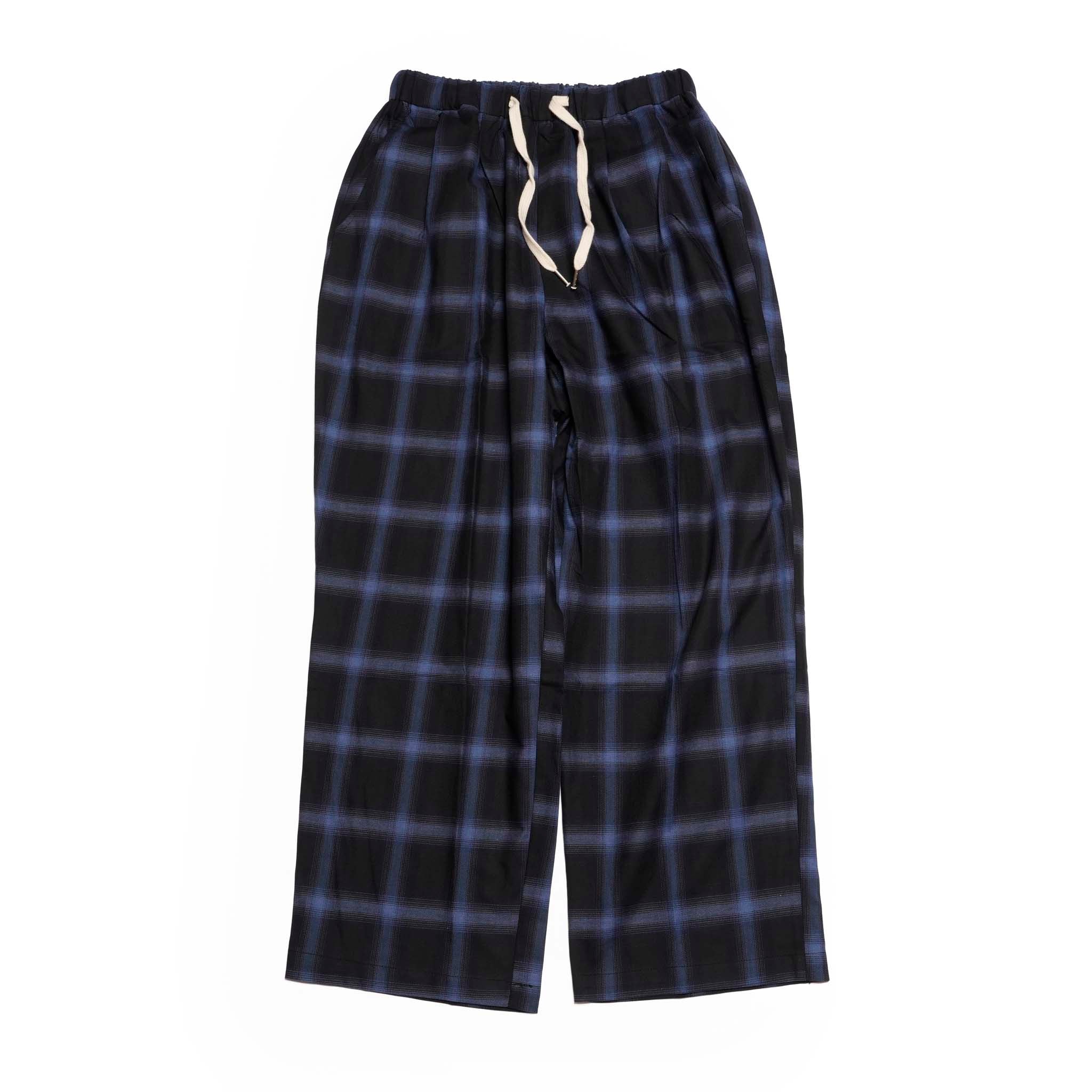 NERD CHECKED WIDE PANTS | Color_Blue/Black | No_co2025aw-02_blue/black【CONICHIWA BONJOUR_コニチワボンジュール】