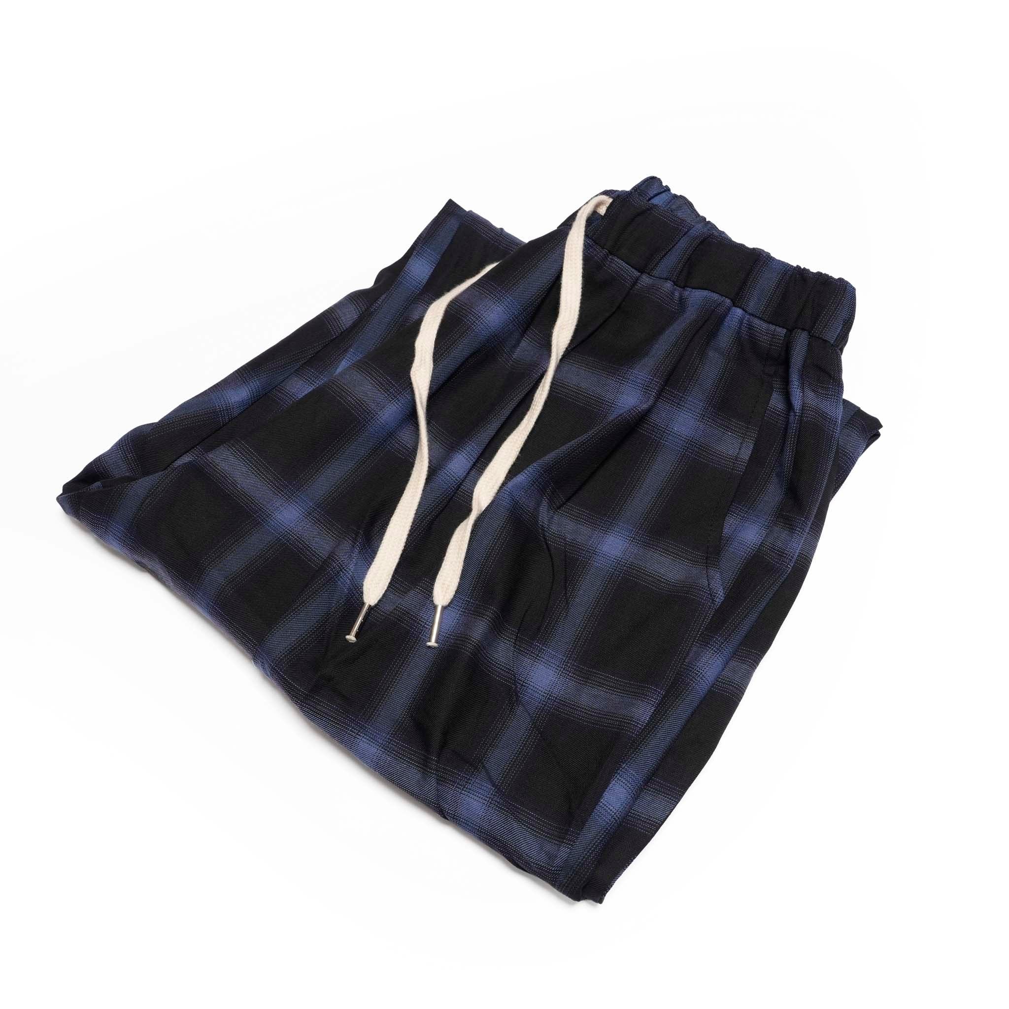 NERD CHECKED WIDE PANTS | Color_Blue/Black | No_co2025aw-02_blue/black【CONICHIWA BONJOUR_コニチワボンジュール】