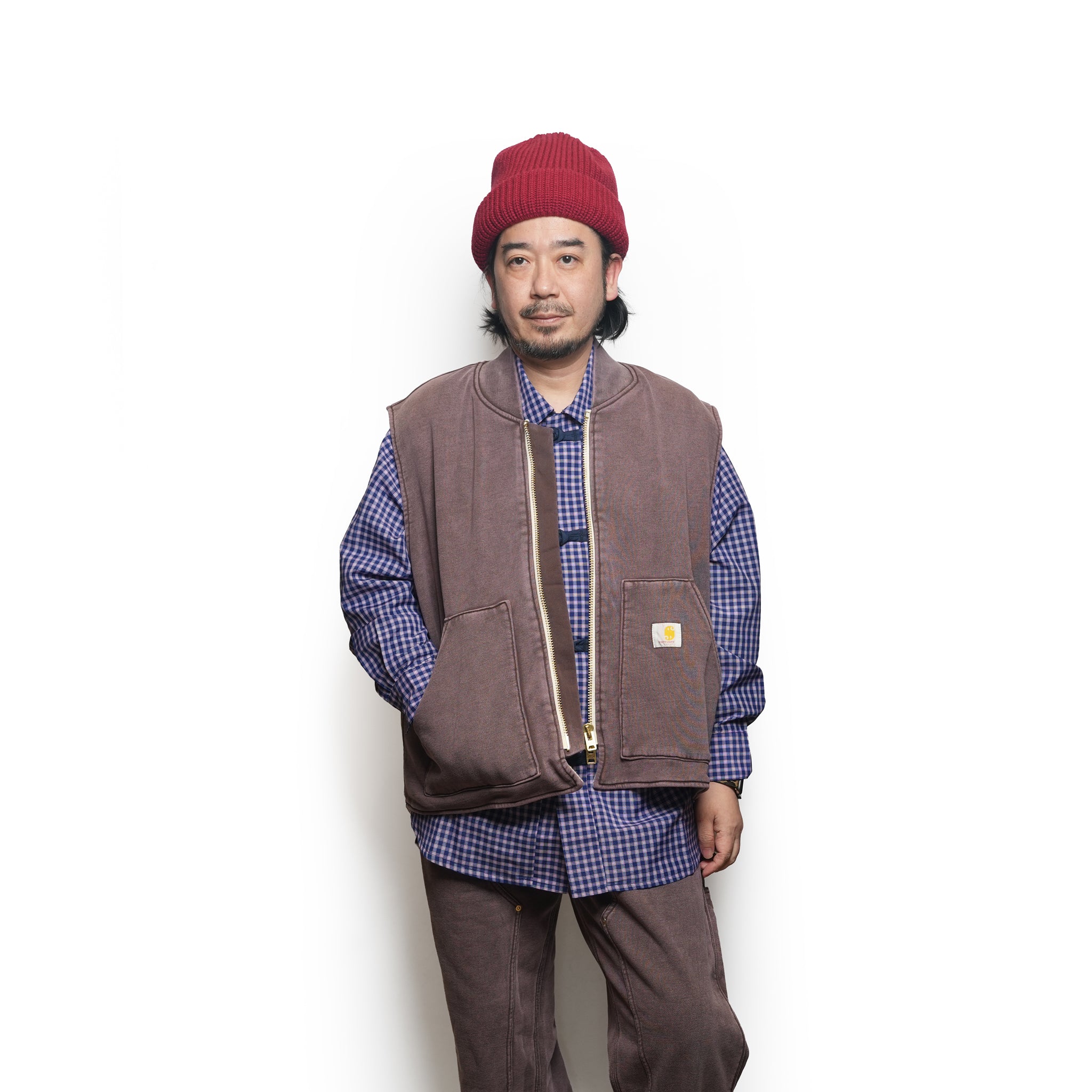 Cleary_Zip Vest | Color_Brown | No_CZ-ImSt-328A_Brown【IMPRESTORE_インプレストア】