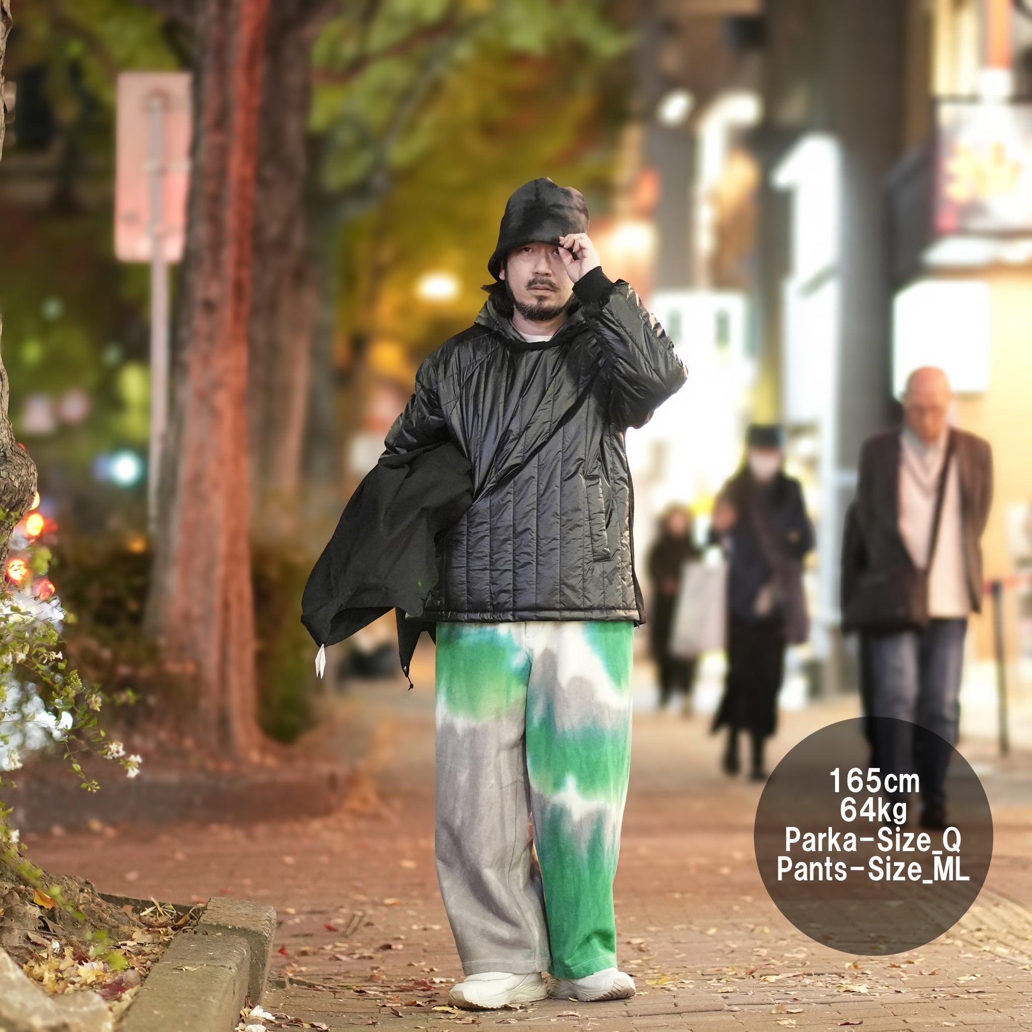 VOO-1143 | Ost QUILT HOODY | Color:Green/Coffee/Black【VOO_ヴォー】
