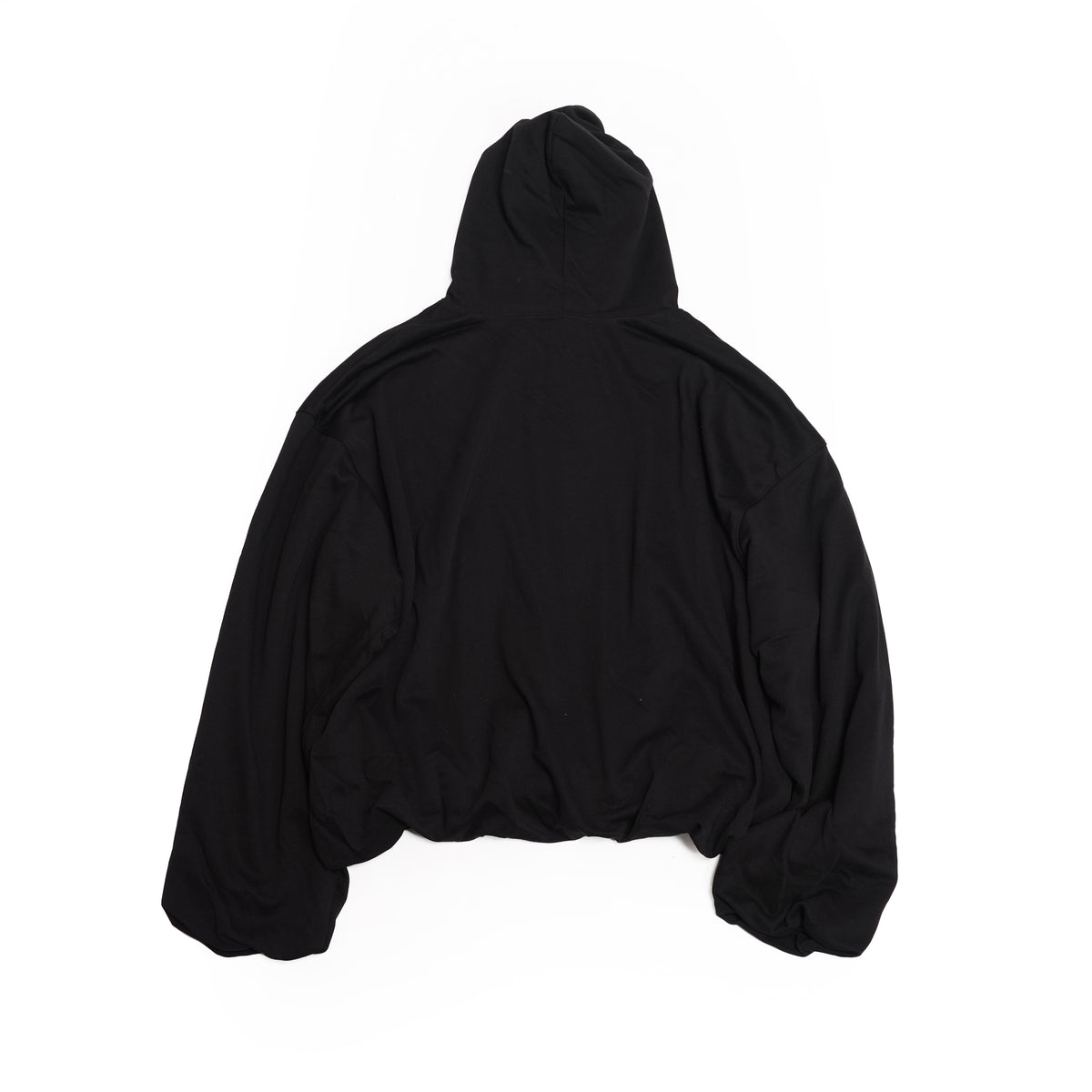 Balloon silhouette pullover hoodie – Black | EFFECTEN