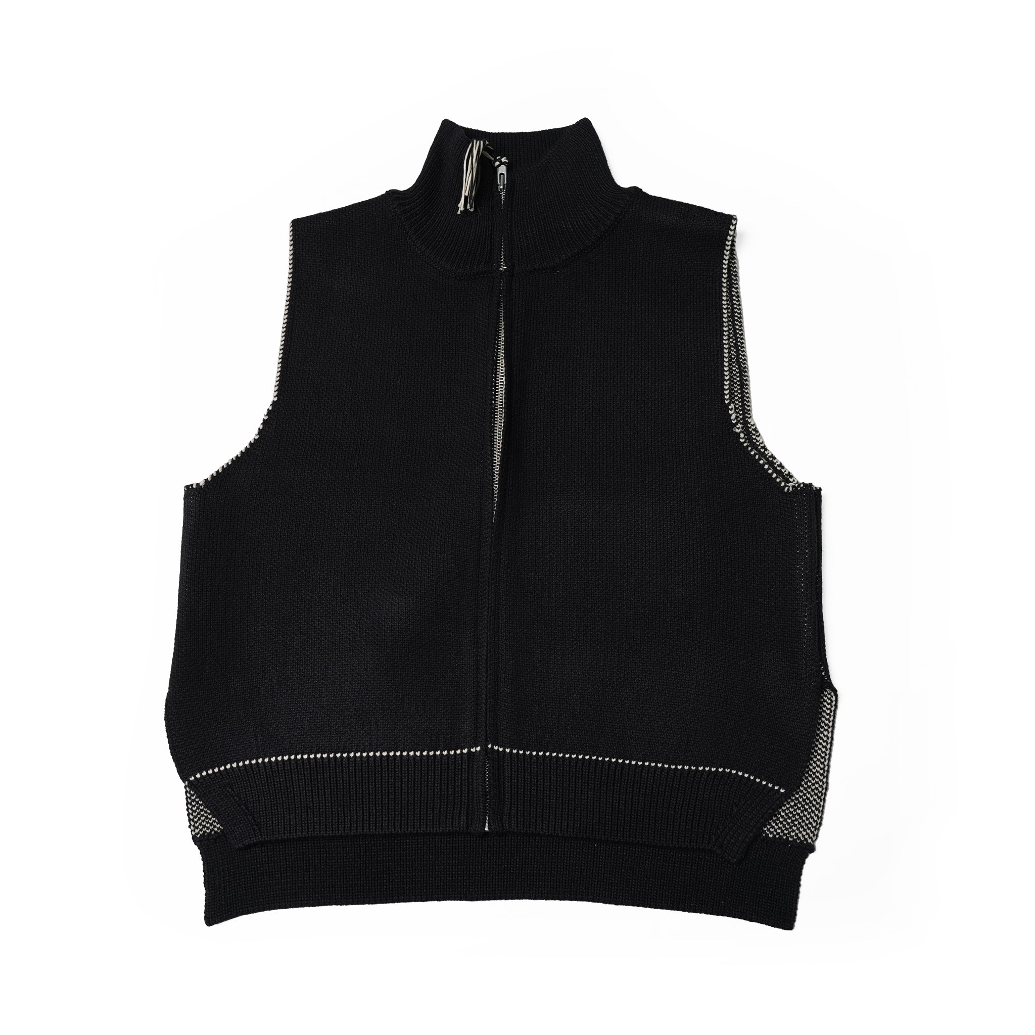Name:Fringe Vest Sweater | Color:Black【AMBERGLEAM_アンバーグリーム】| No:1331151113