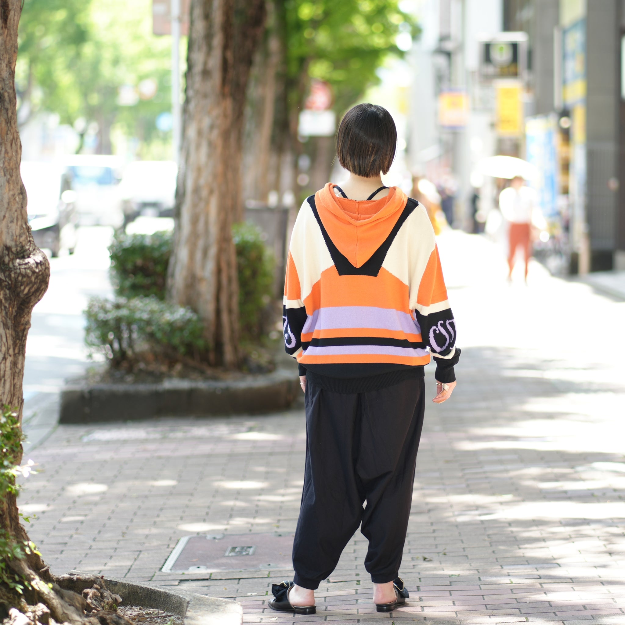 OTS REACTIVE KNIT HOODY – Geo Orange | ONE TEASPOON