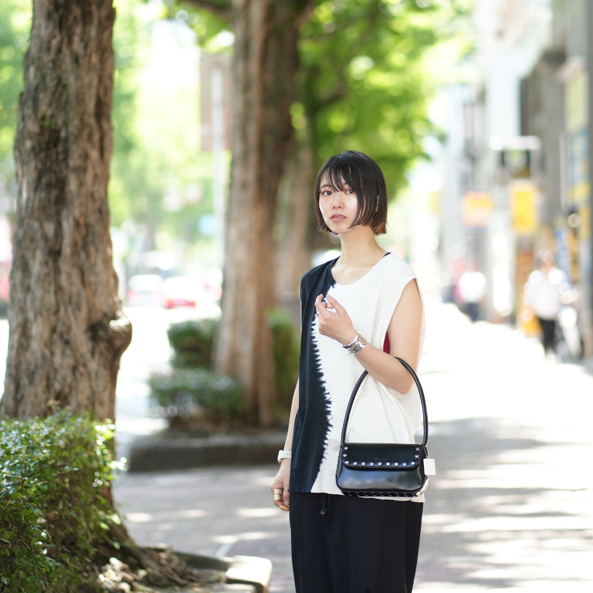 No:19h003-34 | Name:MINI CAMILLE STUD | Color:Black【BRIE LEON_ブリ―レオン】