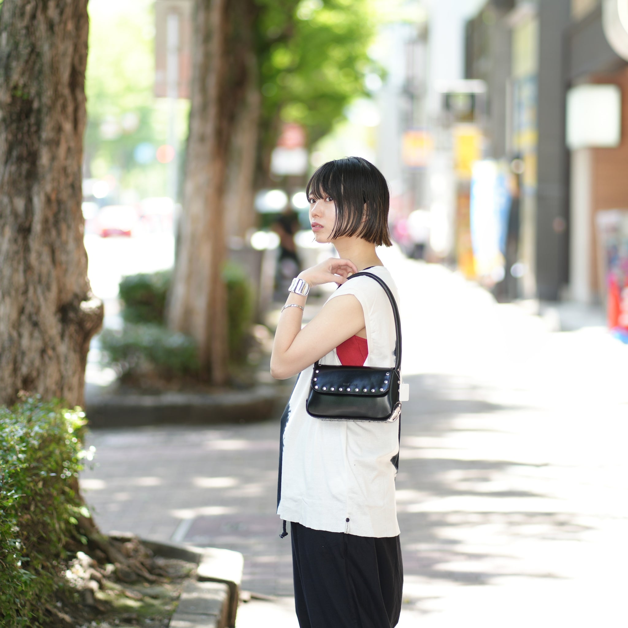 No:19h003-34 | Name:MINI CAMILLE STUD | Color:Black【BRIE LEON_ブリ―レオン】