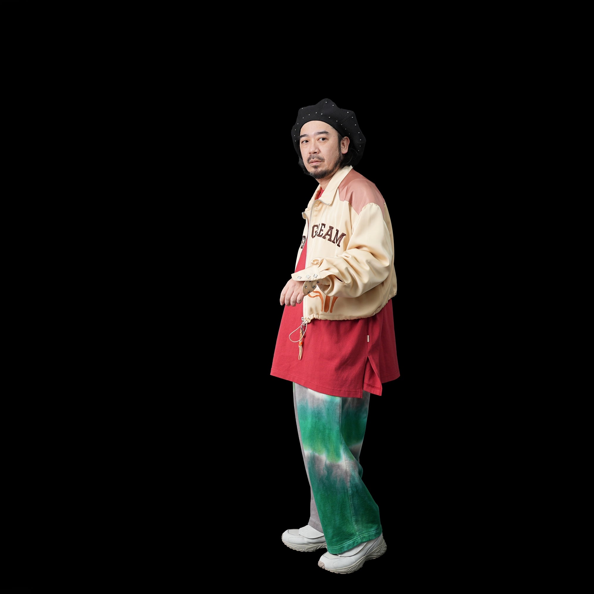 Embroidered Satin Blouson 刺繍サテンブルゾン – Black / Honey | Size:Short / Medium | AMBERGLEAM