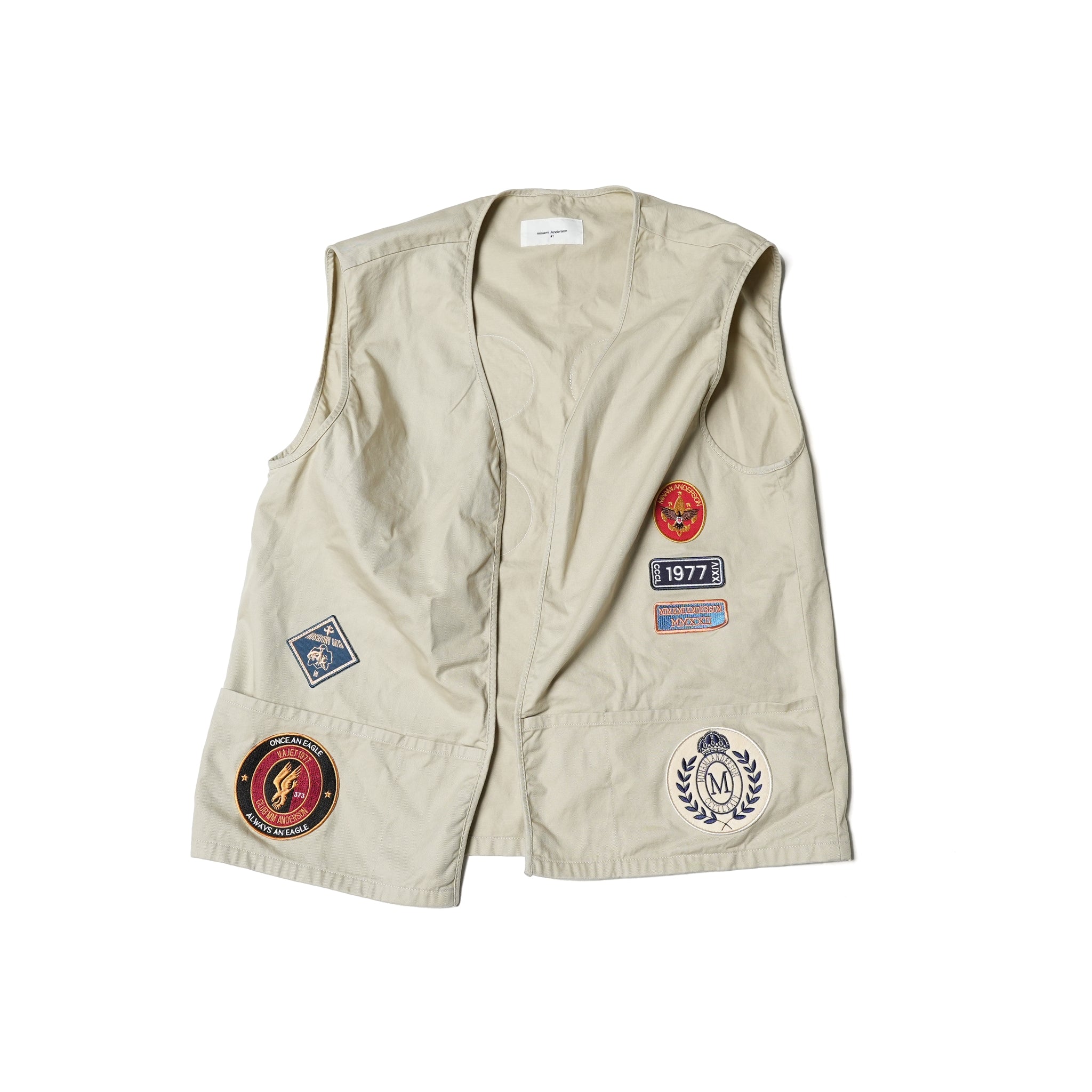 23#01373-7010 | BOYSCOUT VEST-PATCHES | Color:ベージュ【MINAMI ANDERSON_ミナミアンダーソン】
