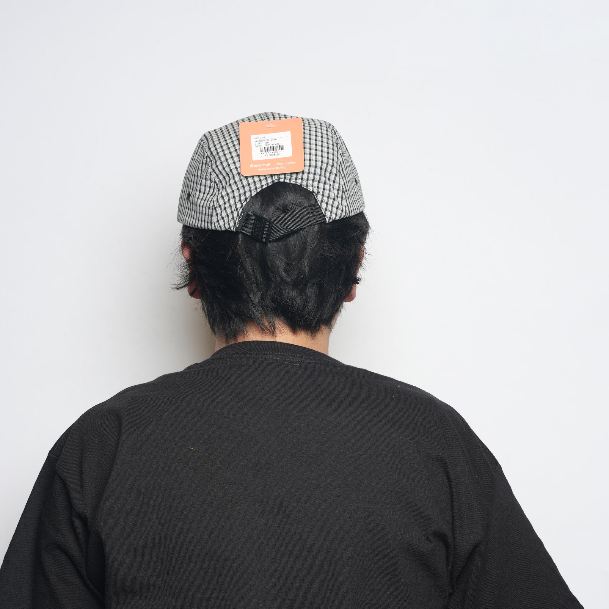 PL CHECK 5P CAP Gray-Black / Beige-Navy | POLER