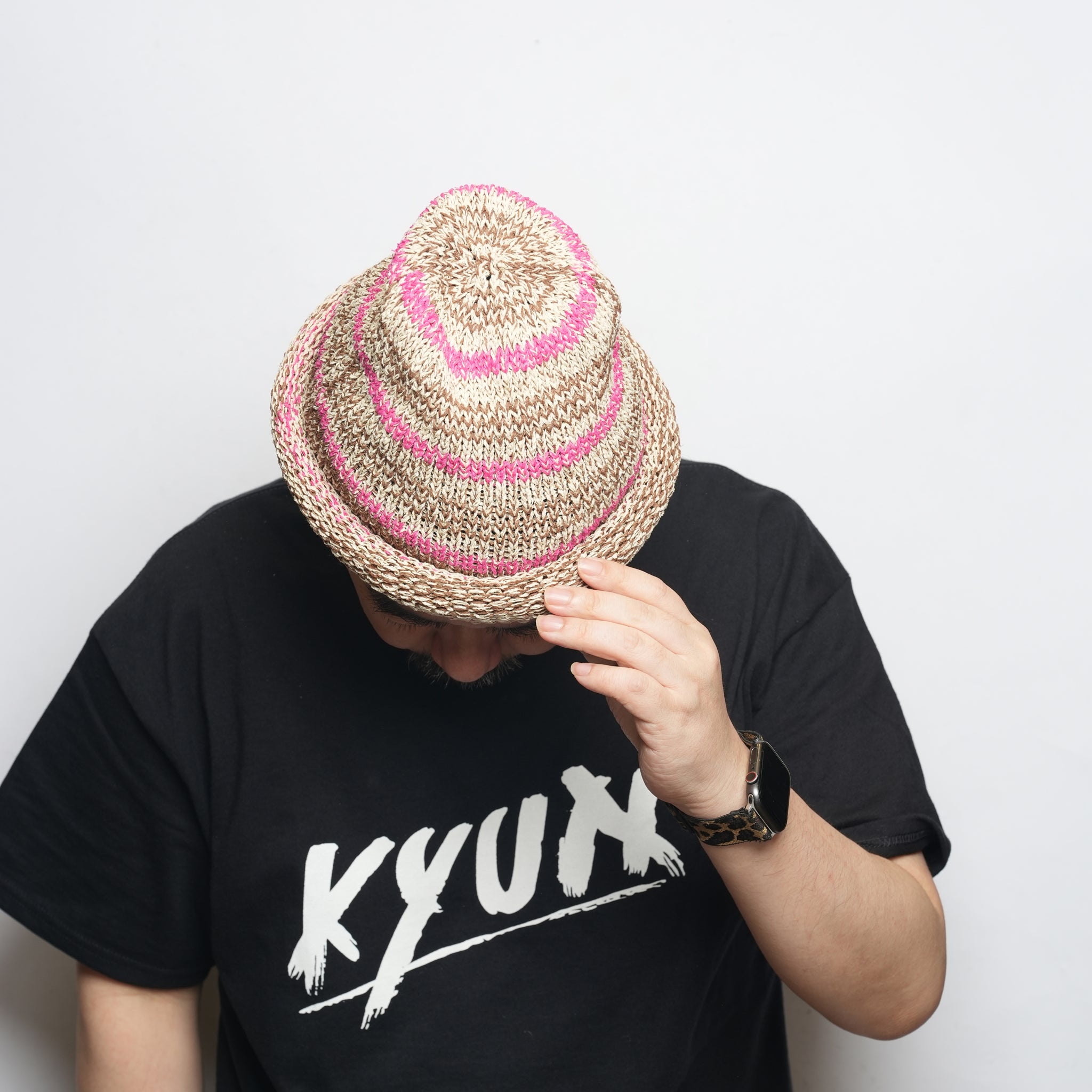 Multi Border Roll Knit Cap – Beige | INDIETRO ASSOCIATION