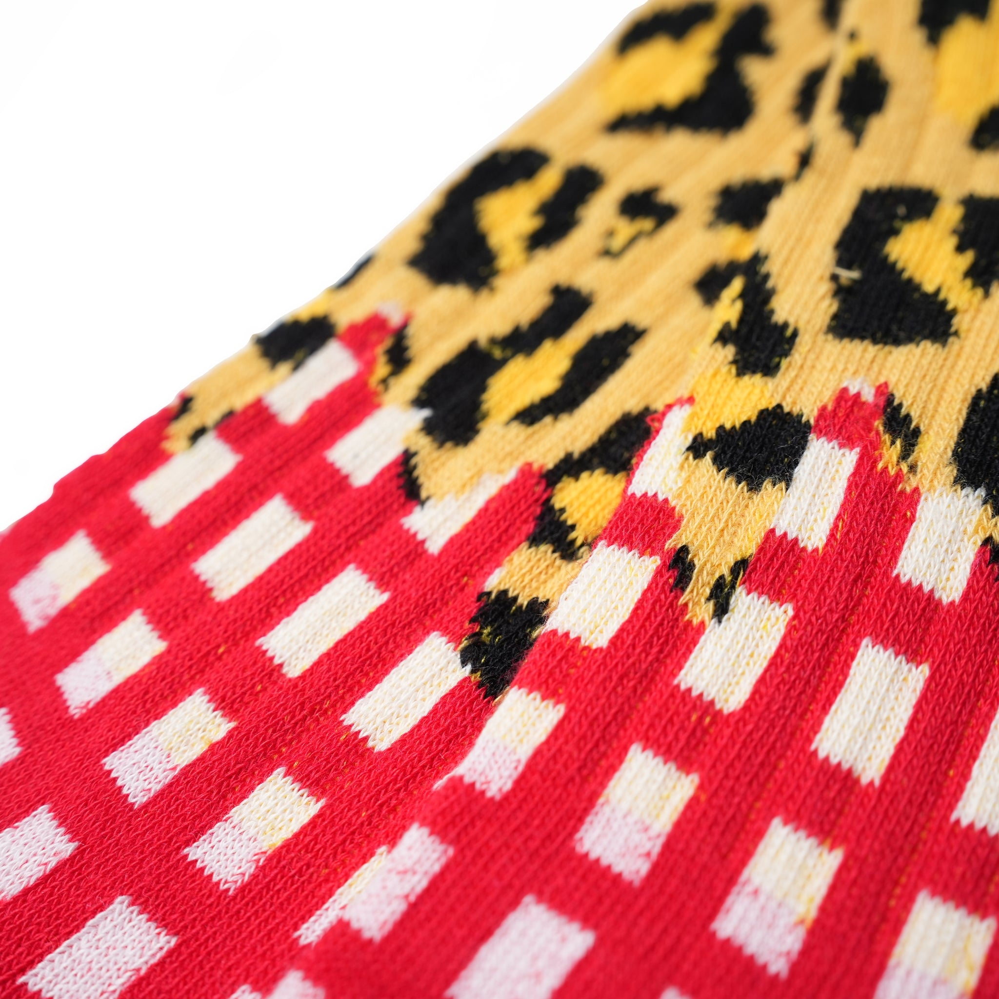 赤のヒョウ柄ソックス LEO MELT | BILLY BUDDUSKY × ADDICTION別注デザイン ネコポス対応
