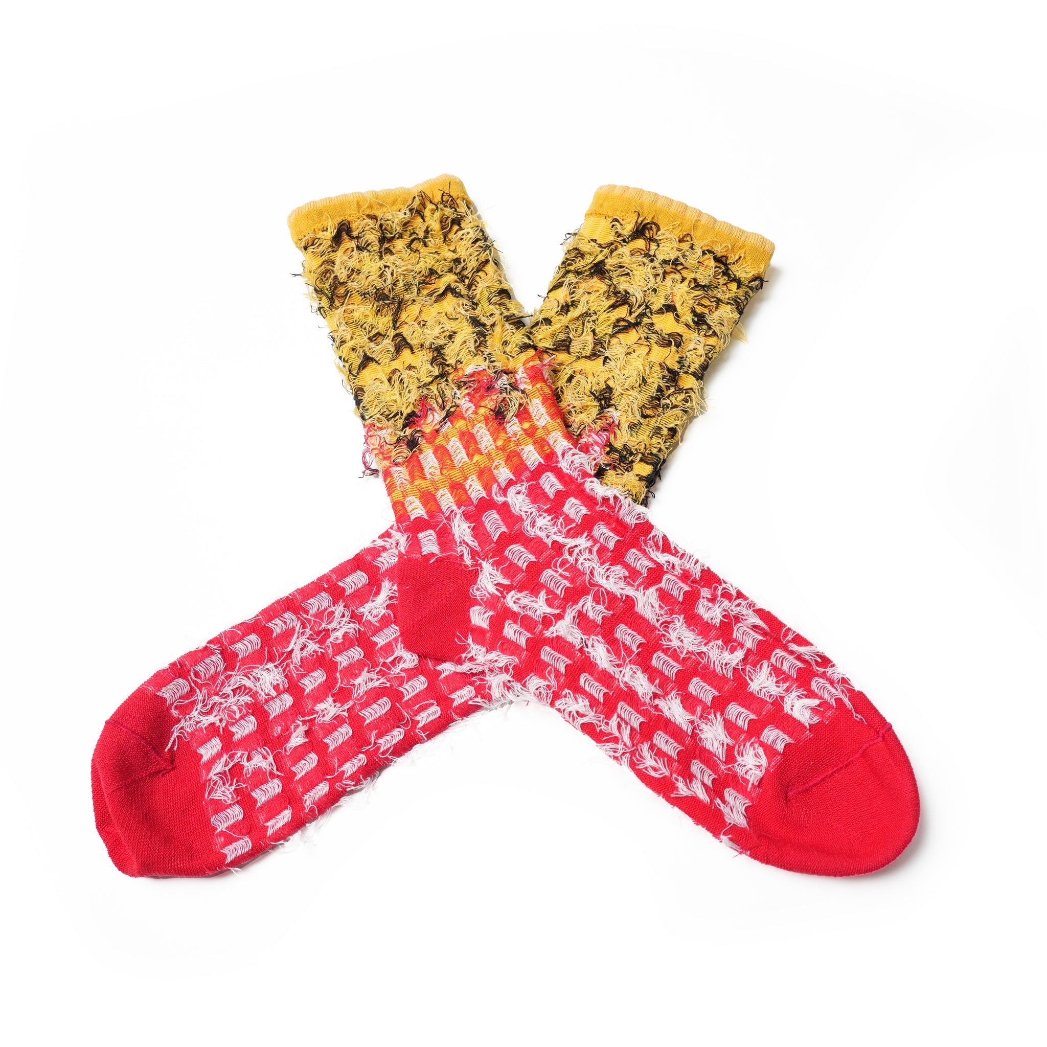 赤のヒョウ柄ソックス LEO MELT | BILLY BUDDUSKY × ADDICTION別注デザイン ネコポス対応の裏面