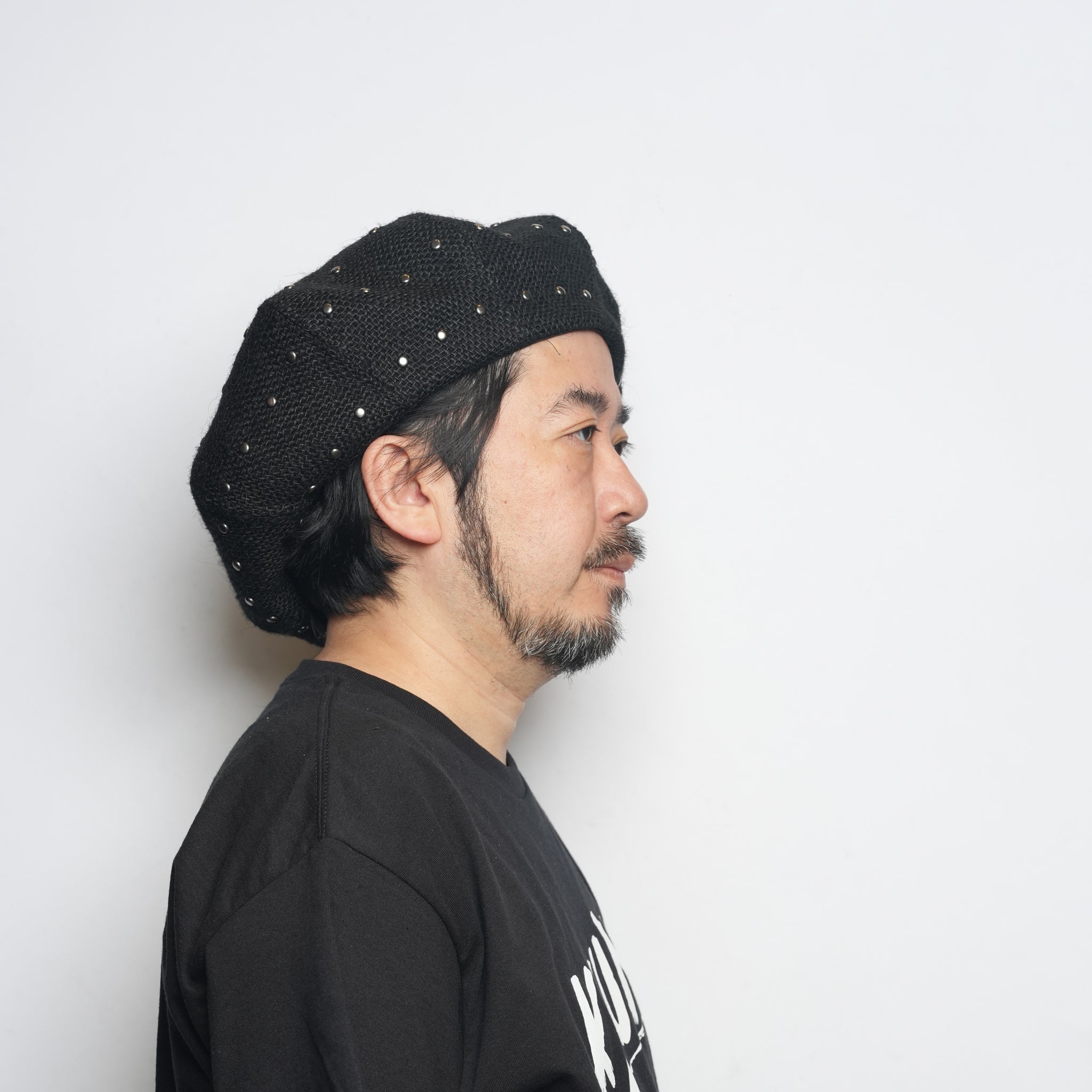 JUTE 8 PANELS BIG BERET with STUDS | ORIGINAL JOHN