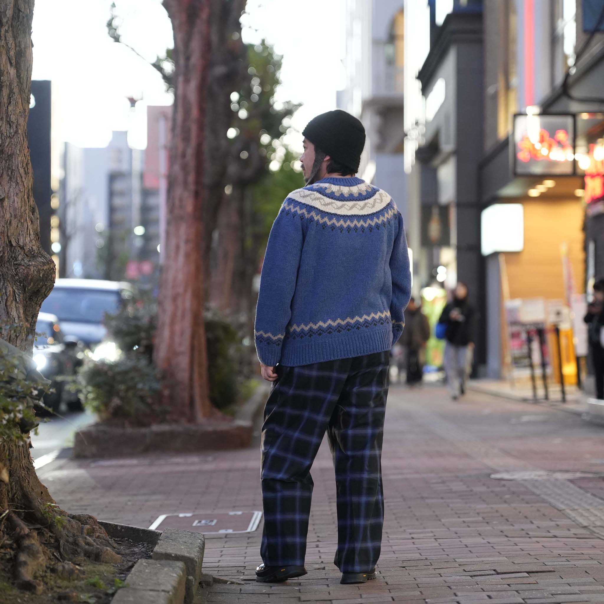 NERD CHECKED WIDE PANTS | Color_Blue/Black | No_co2025aw-02_blue/black【CONICHIWA BONJOUR_コニチワボンジュール】