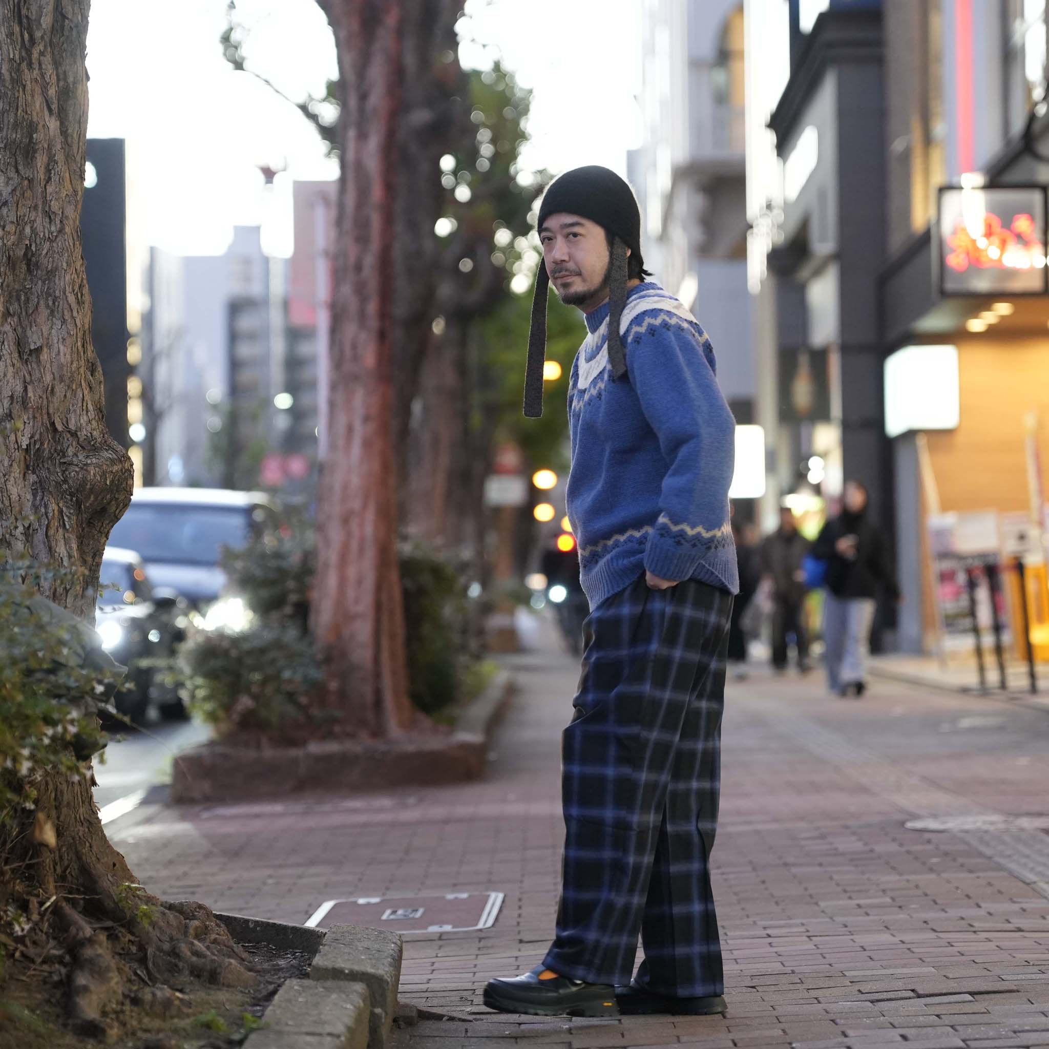 NERD CHECKED WIDE PANTS | Color_Blue/Black | No_co2025aw-02_blue/black【CONICHIWA BONJOUR_コニチワボンジュール】