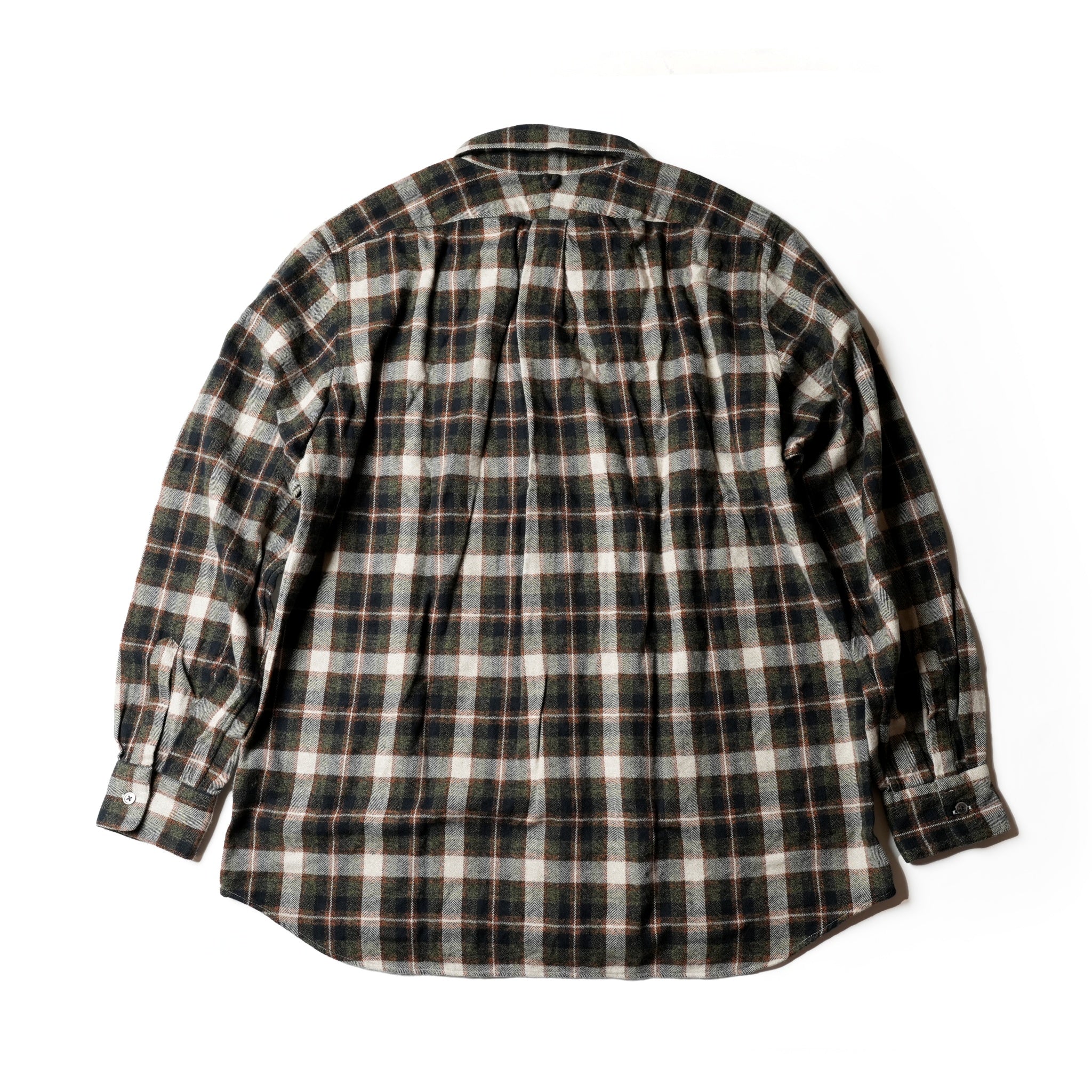 REGULAR COLLAR SHIRT-FLANNEL CHECK – Olive | CATTA SHIRTS