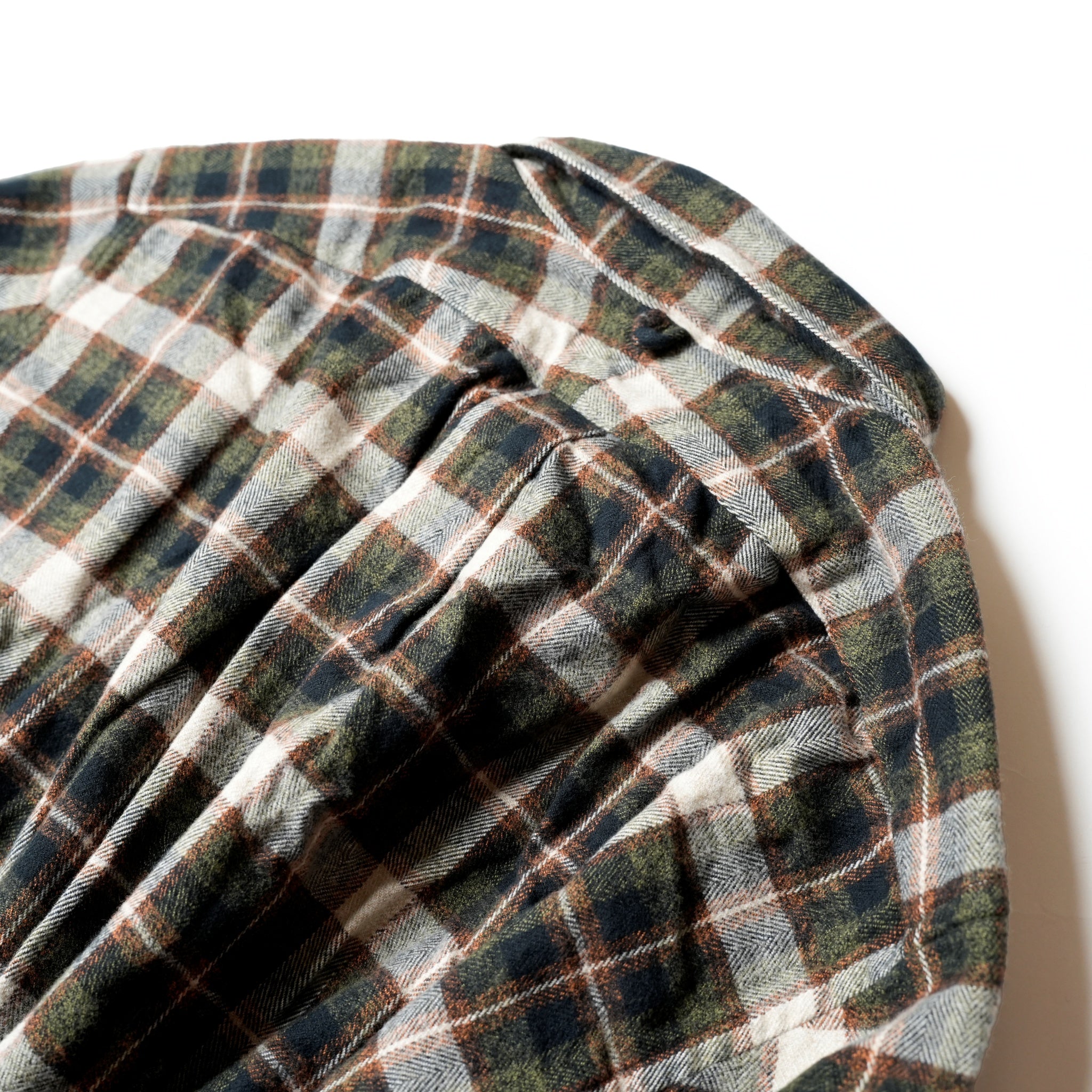 REGULAR COLLAR SHIRT-FLANNEL CHECK – Olive | CATTA SHIRTS