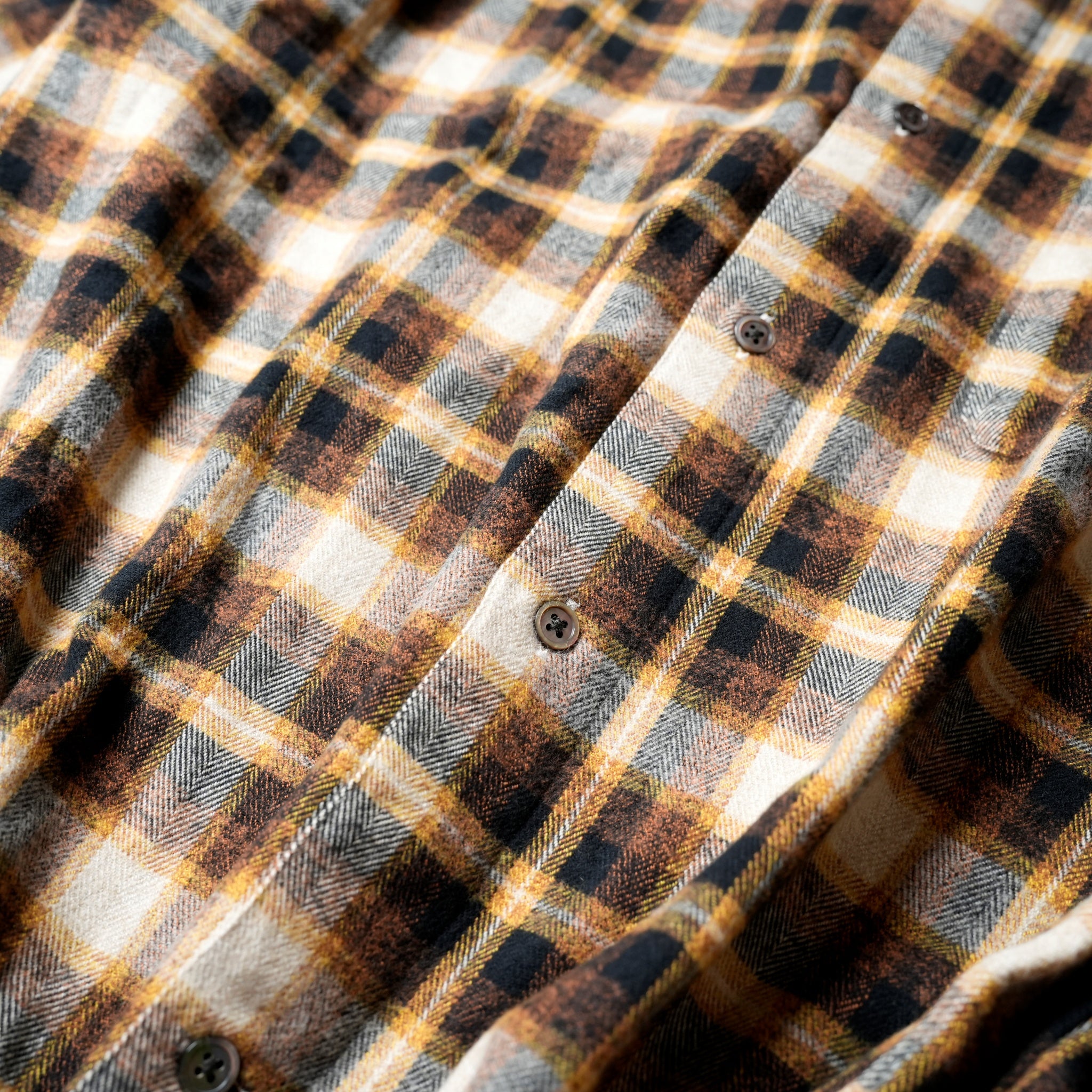 REGULAR COLLAR SHIRT-FLANNEL CHECK – Yellow | CATTA SHIRTS