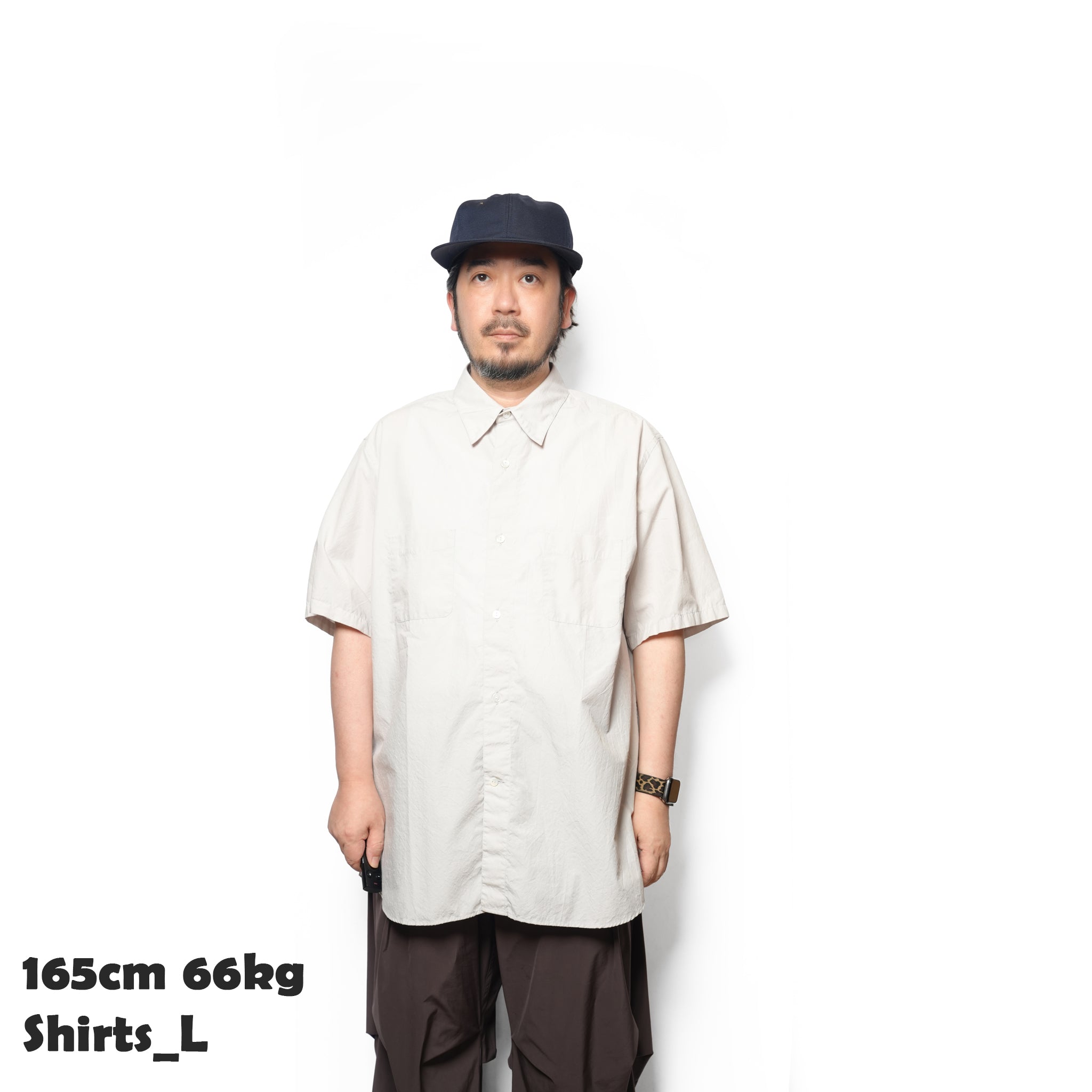 REGULAR COLLAR S/S SHIRT-NATURAL WASHER – Gray | CATTA SHIRTS
