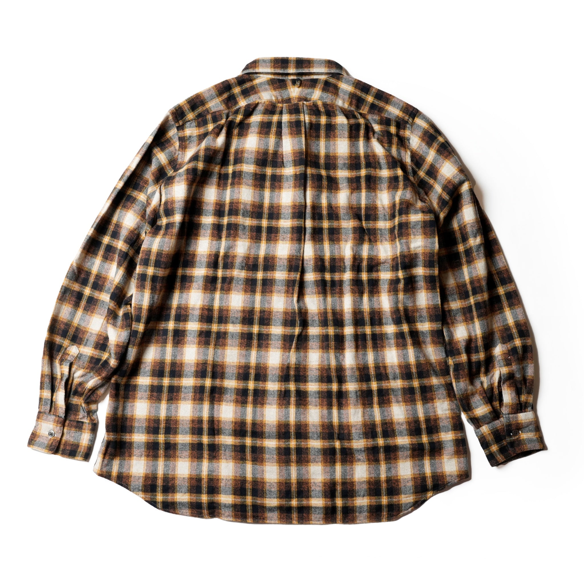 REGULAR COLLAR SHIRT-FLANNEL CHECK – Yellow | CATTA SHIRTS